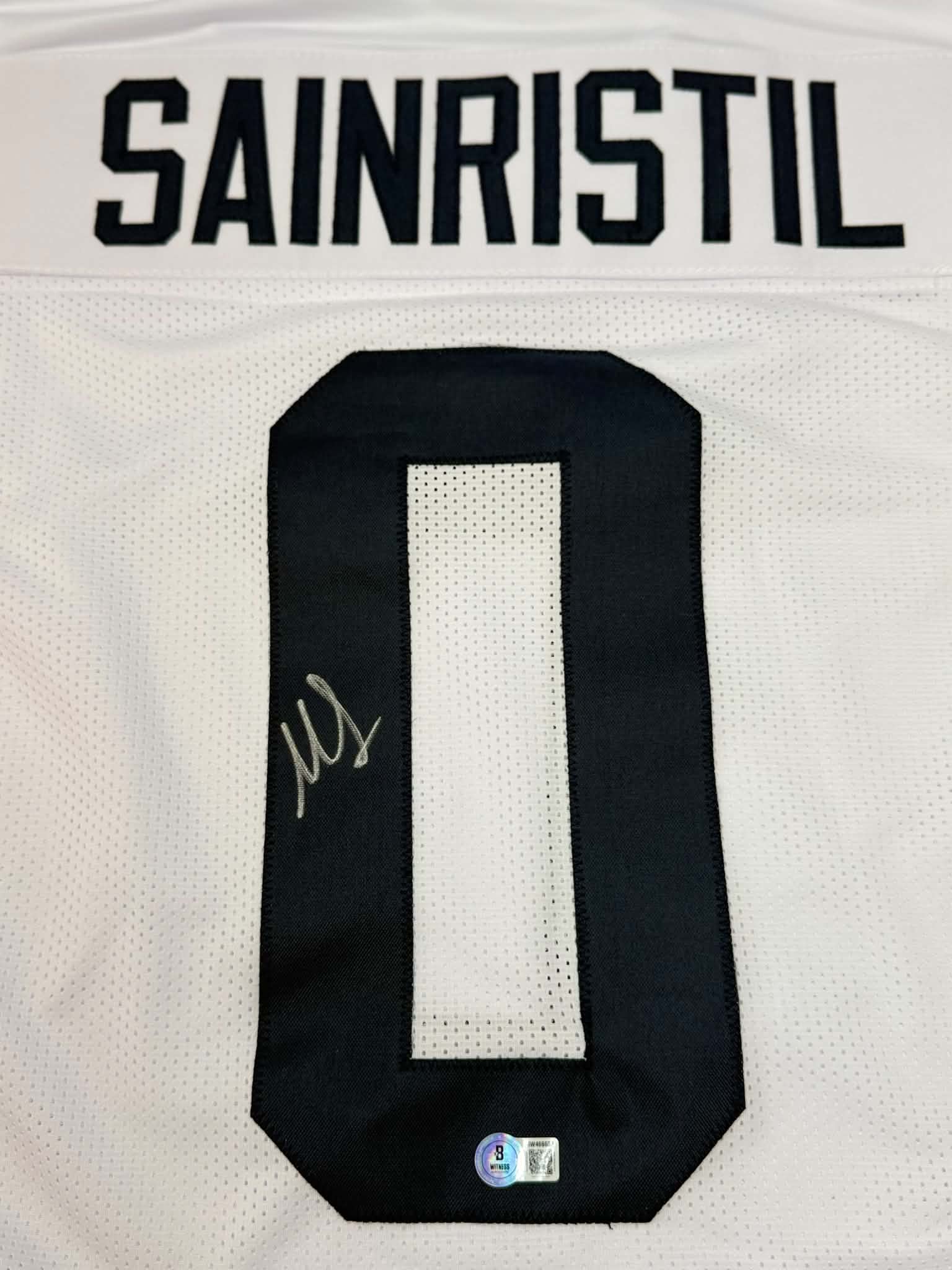 Mike Sainristil Signed Michigan White Football Jersey Beckett