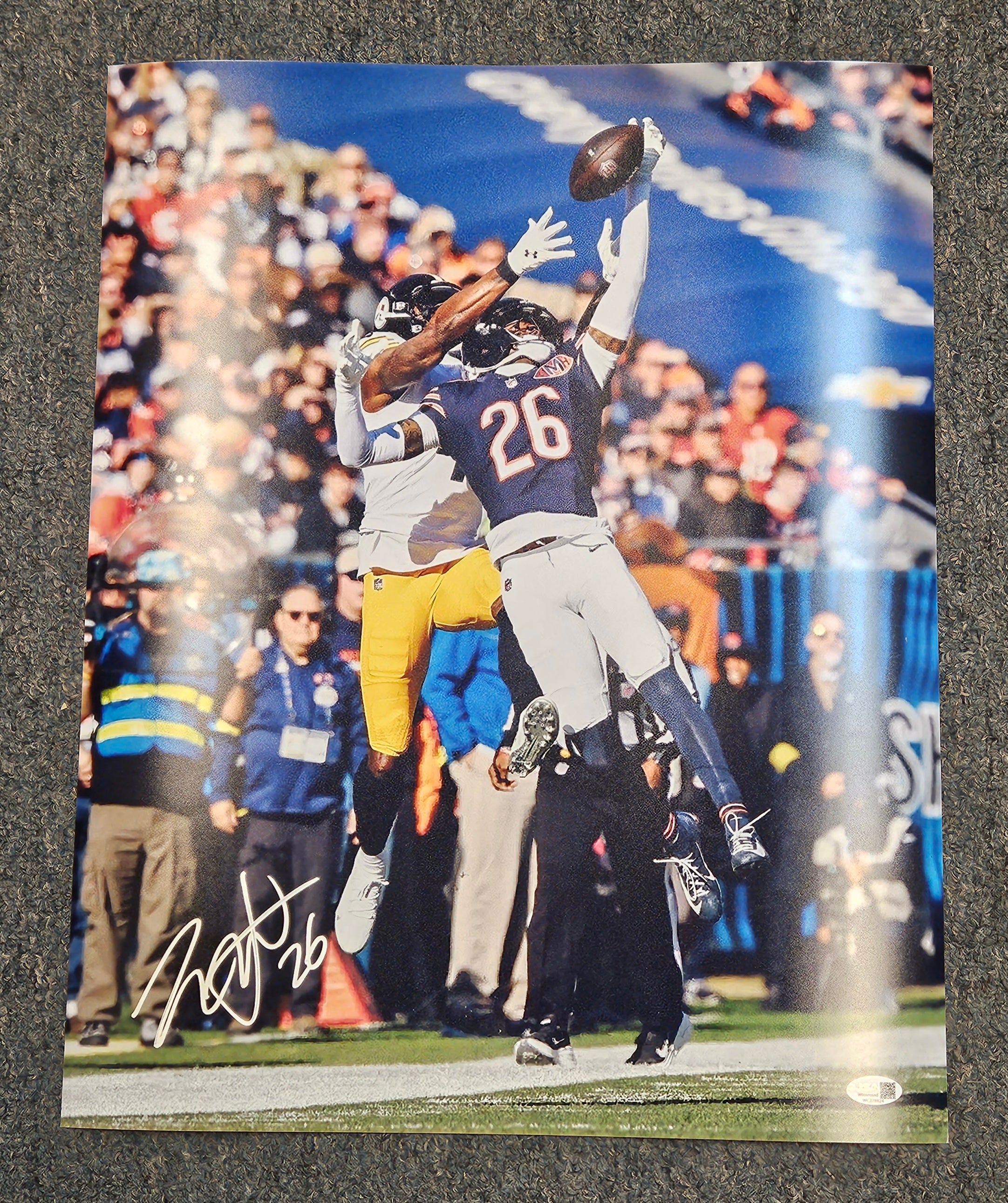Nahshon Wright signed autographed CHICAGO BEARS 16x20 VS Pittsburgh w/ COA JSA