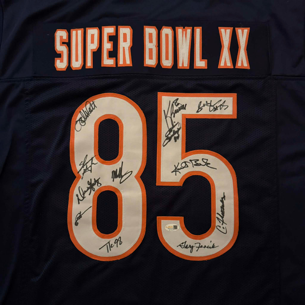 Chicago Bears 1985 (12 Autos) Custom Navy Jersey JSA COA
