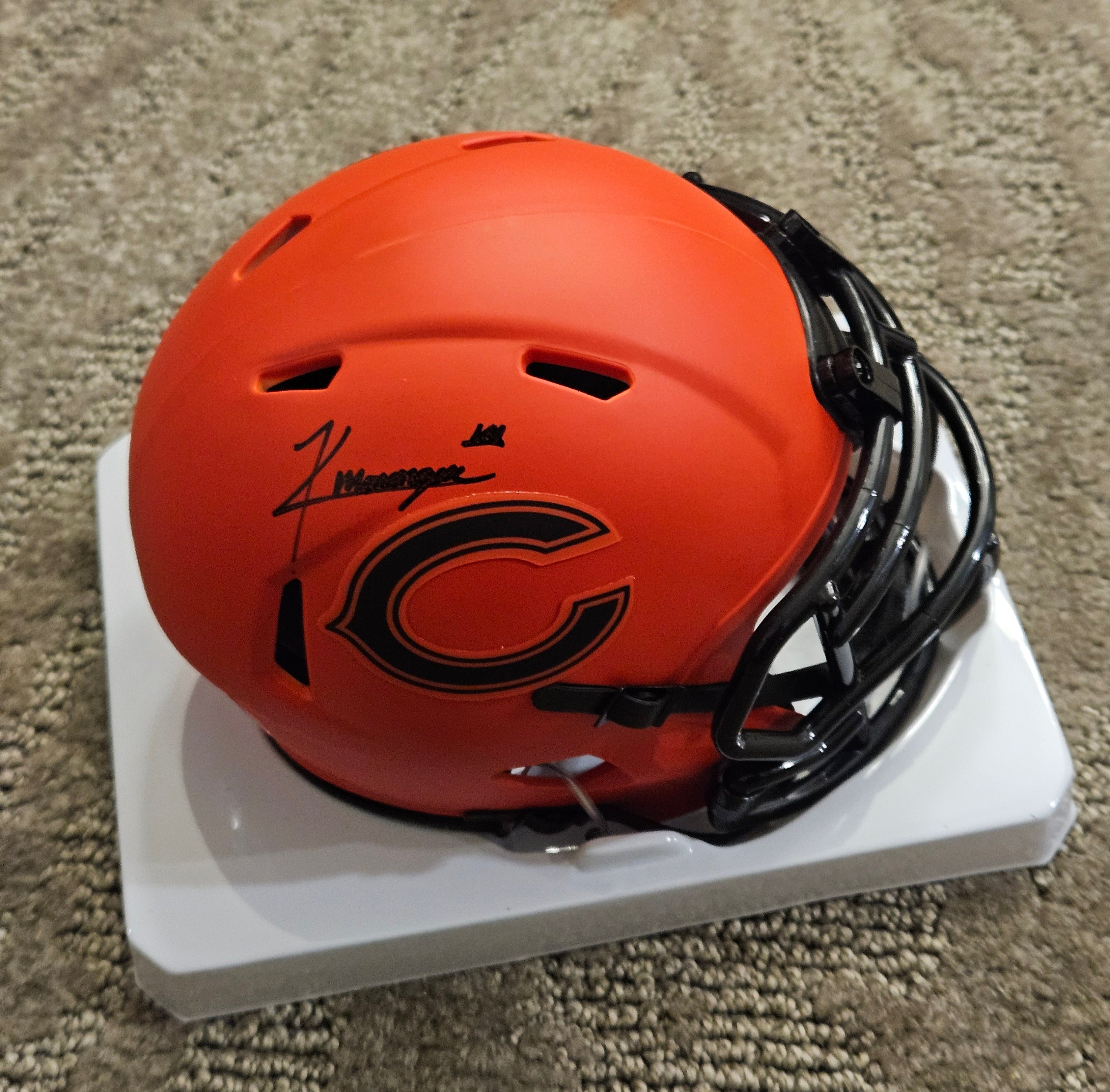 Kyle Monangai Signed/Autographed New Rave Mini Chicago Bears JSA WITNESS Black Ink