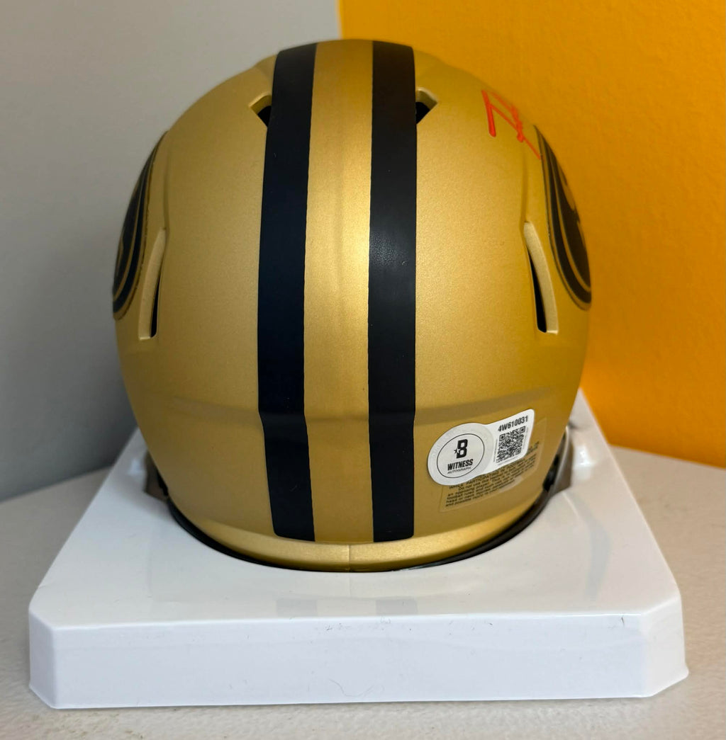 FRANK GORE SAN FRANCISCO 49'ERS RAVE AUTOGRAPHED MINI HELMET BAS COA