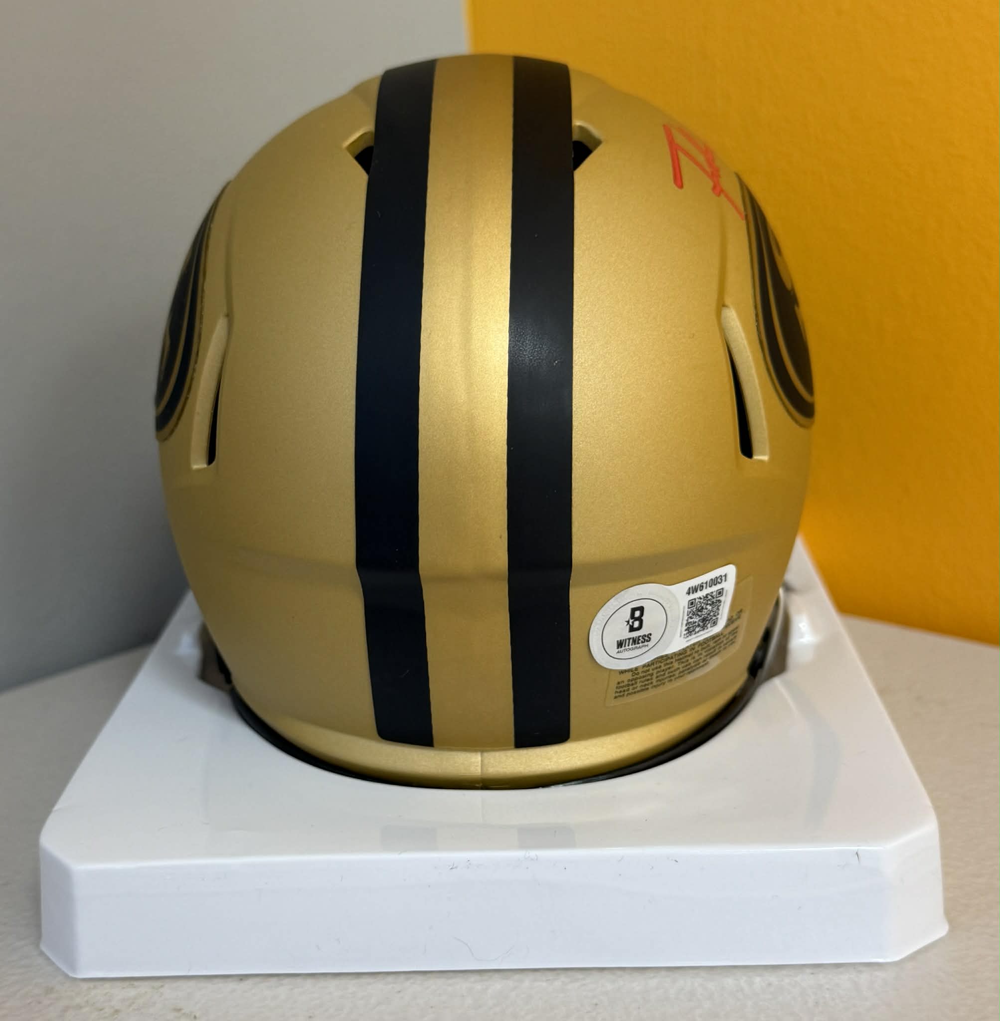 FRANK GORE SAN FRANCISCO 49'ERS RAVE AUTOGRAPHED MINI HELMET BAS COA