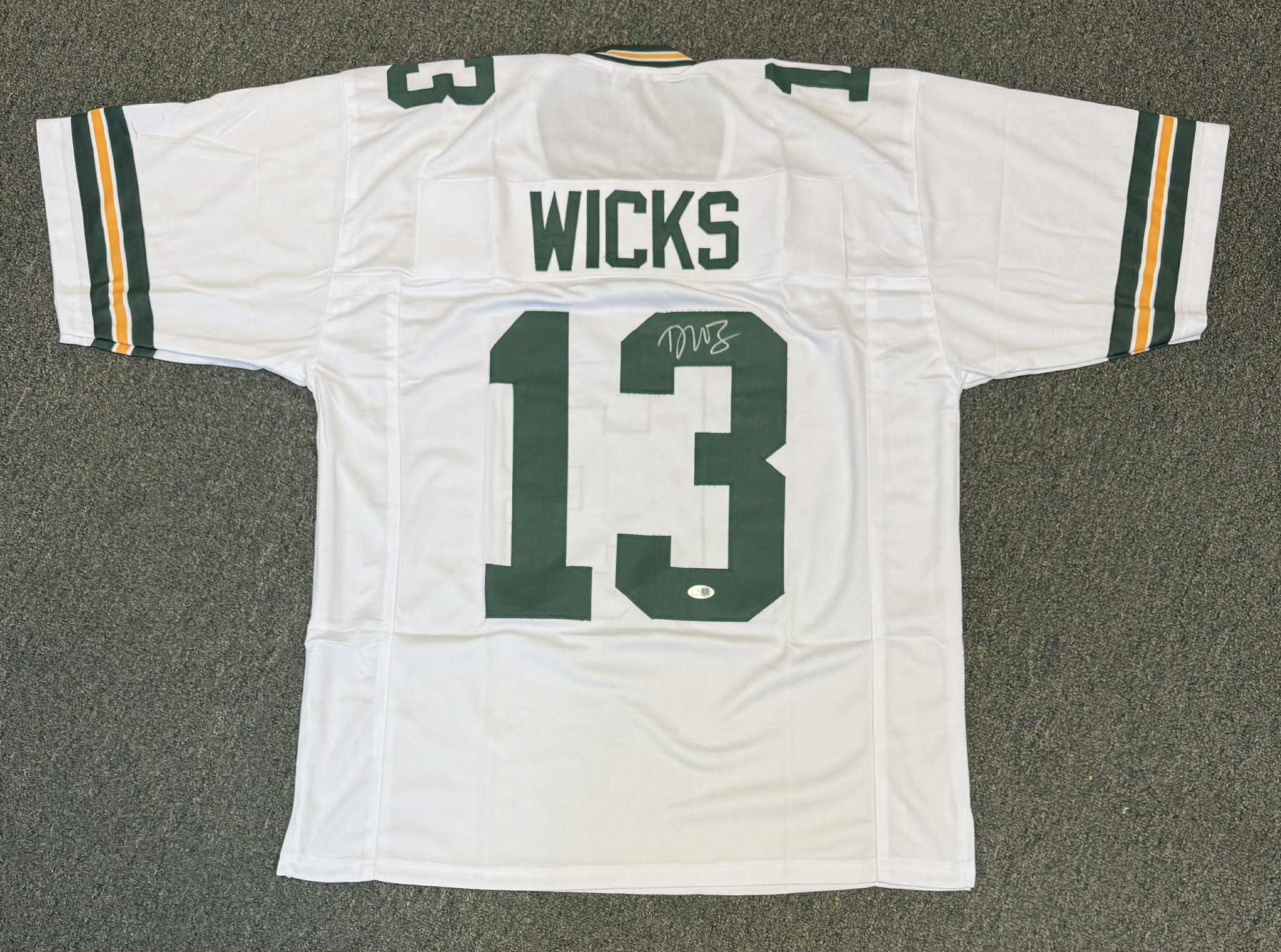 Dontayvion Wicks Signed Custom Jersey Green Bay Packers White Size XL JSA