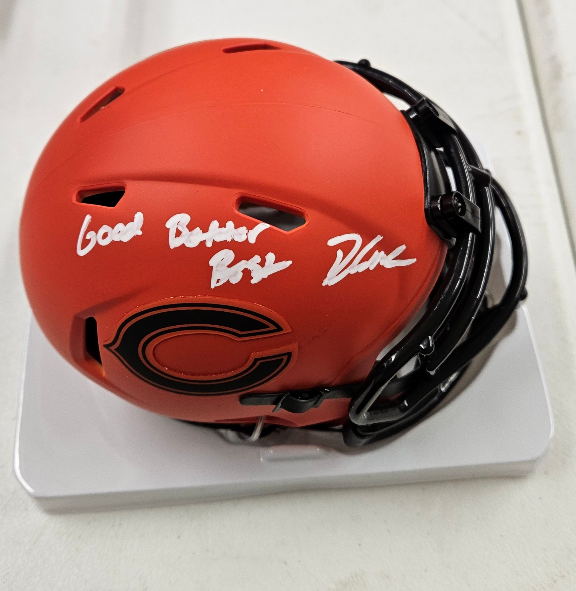 D'ANDRE SWIFT signed BEARS Rave Mini Football Helmet w/JSA GOOD BETTER BEST!