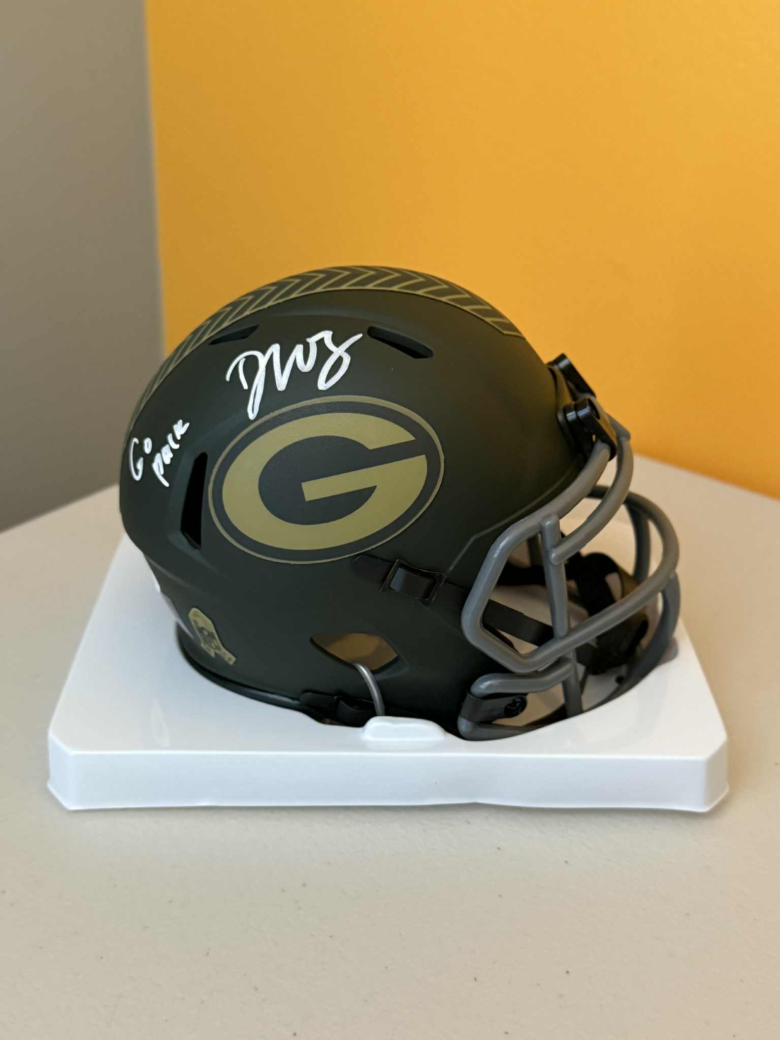 DONTAYVION WICKS SIGNED GREEN BAY PACKERS NEW STS MINI HELMET JSA "GO PACK"