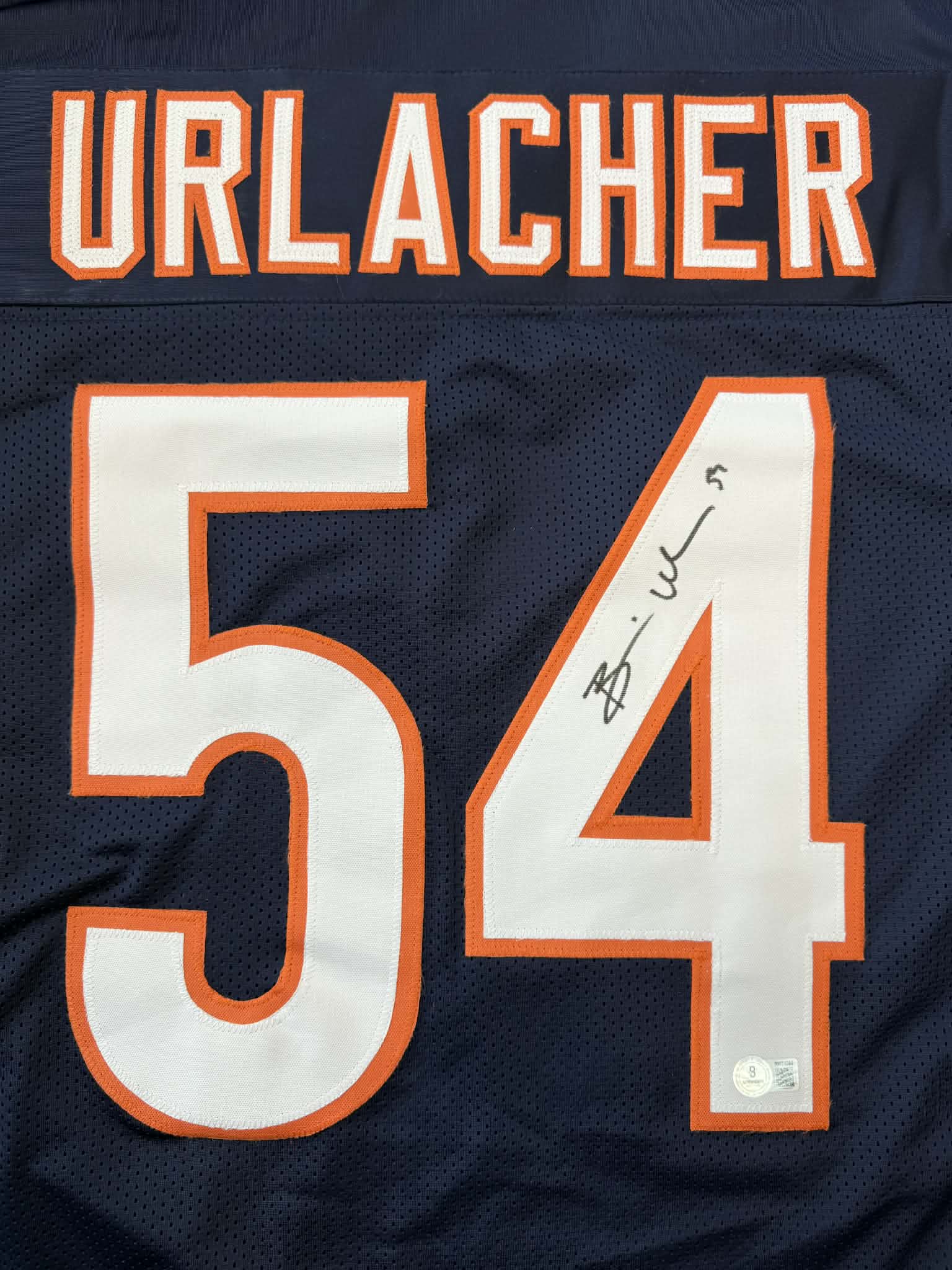 Brian Urlacher Autographed Chicago Custom Navy Football Jersey-BAS XL