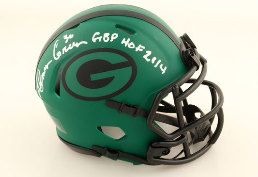 Ahman Green Signed Packers Rave Mini Helmet Inscription JSA Witness COA