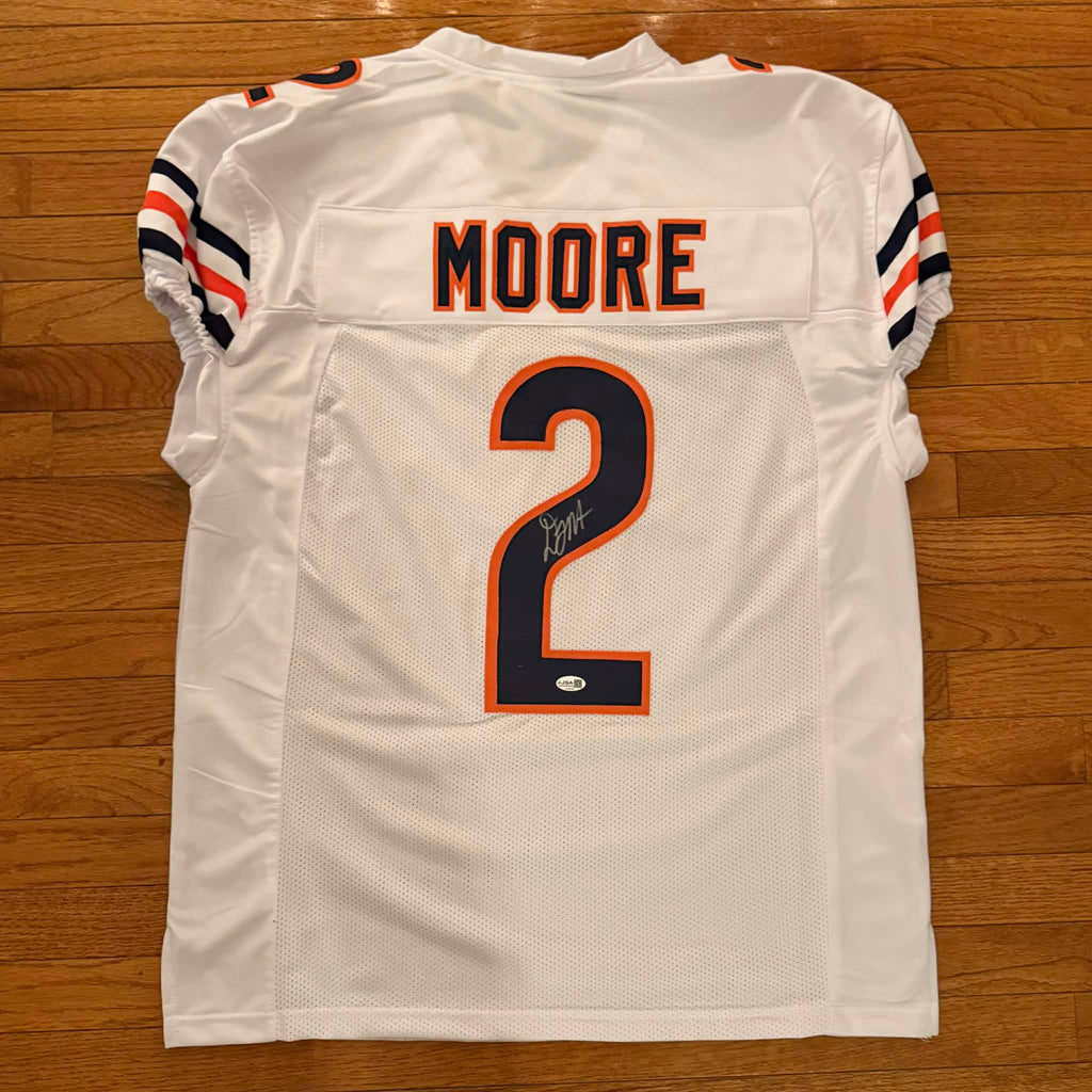 D.J Moore Chicago Bears Custom White Autographed/Signed JSA COA