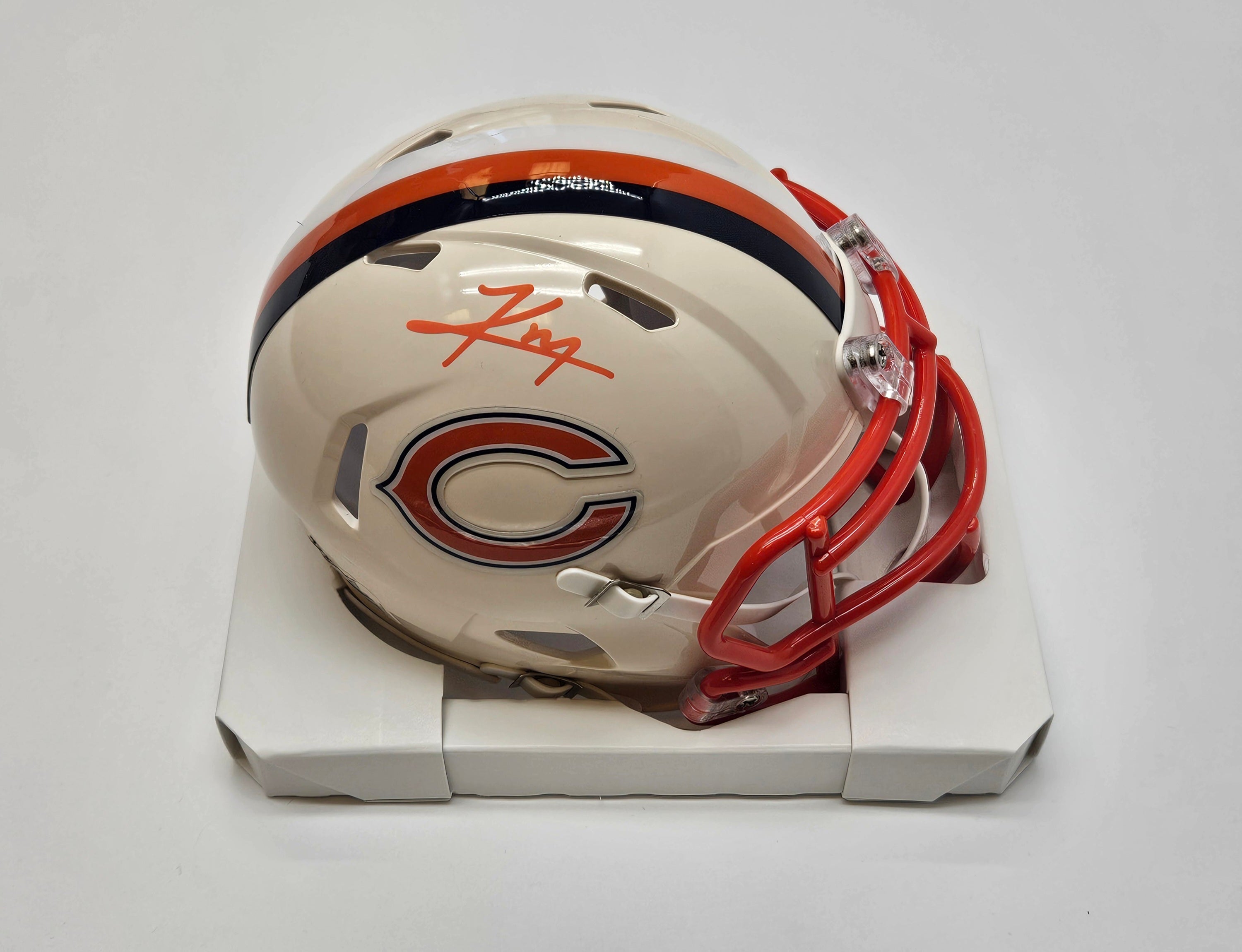 Chicago Bears KYLE MONANGAI Signed Retro Riddell Mini Helmet JSA Witnessed