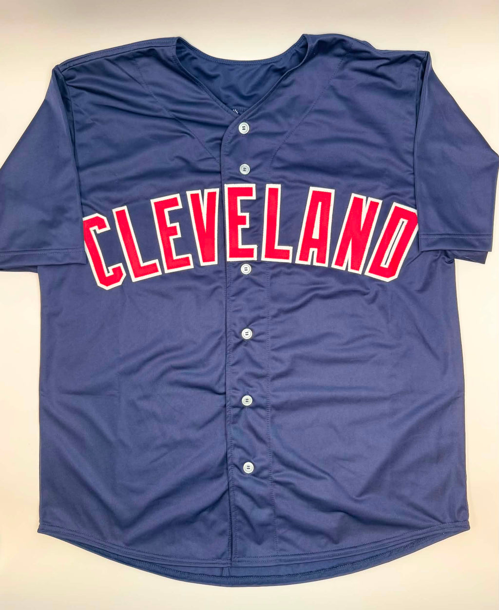 Autographed/Signed JOSE RAMIREZ Cleveland Blue Baseball Jersey Beckett BAS COA
