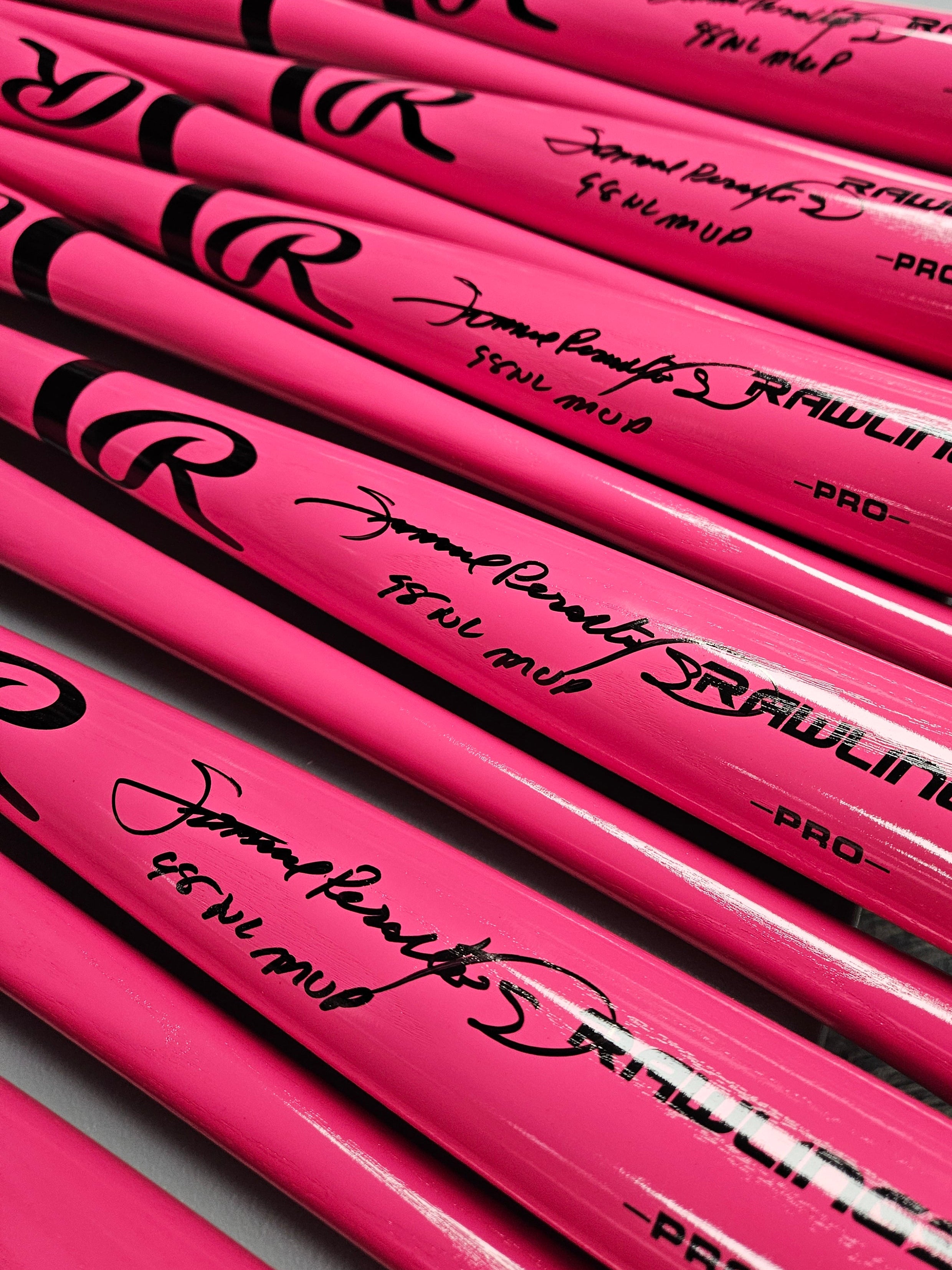 Sammy Sosa Full Name Rawlings Pink (1) Bat "89 NL MVP" JSA WITNESS