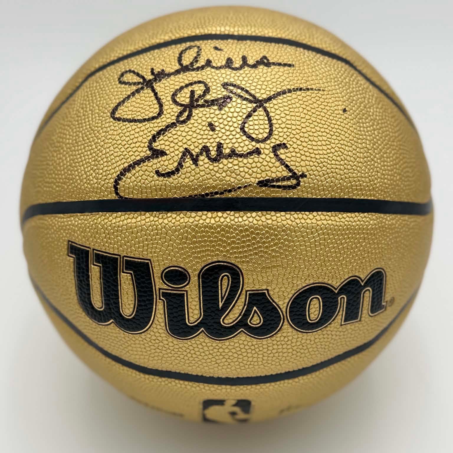Julius Erving Dr J Autographed Wilson Gold Basketball - JSA