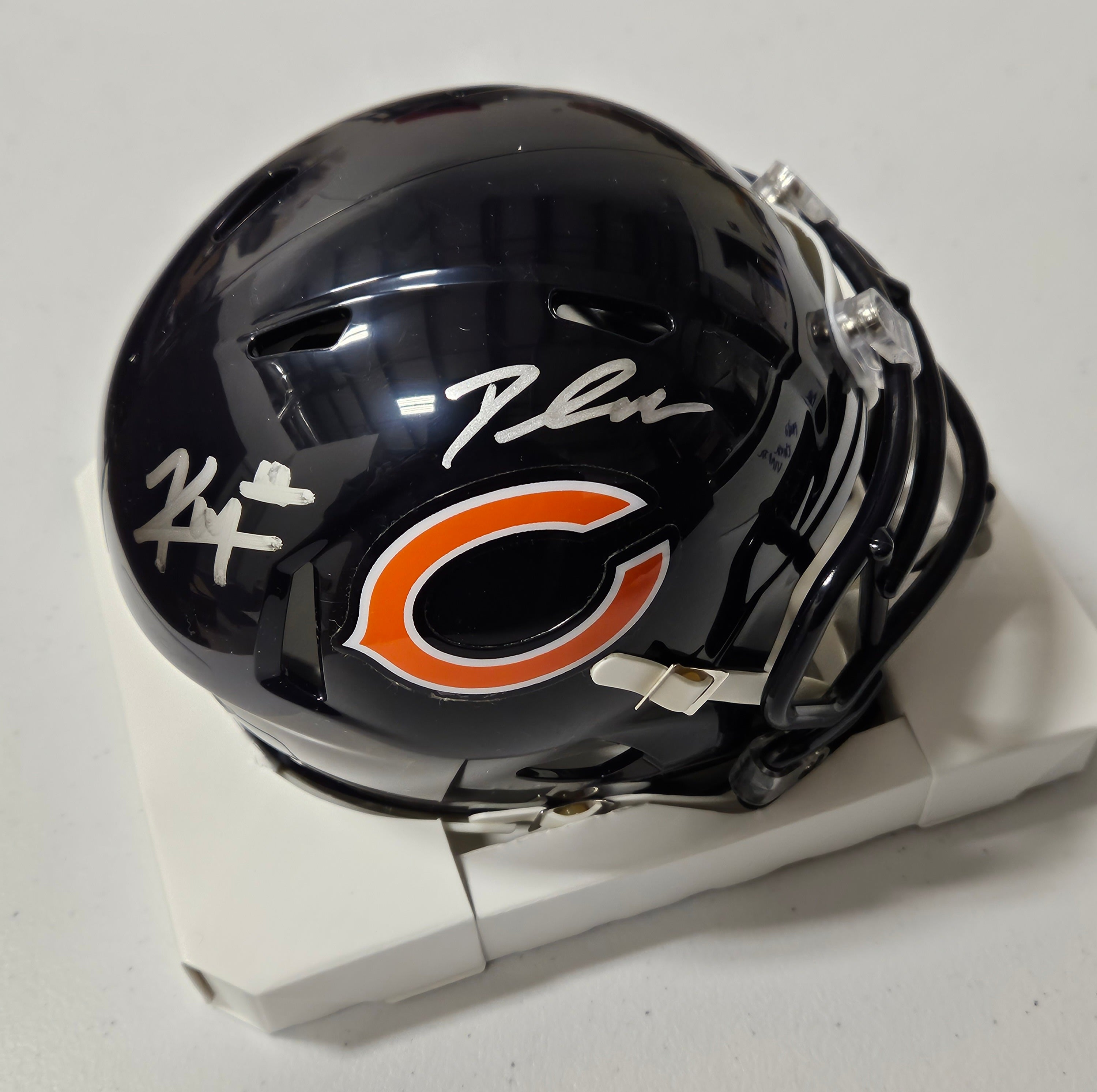 KYLE MONANGAI & D'ANDRE SWIFT DUAL SIGNED/Auto BEARS SPEED MINI HELMET JSA