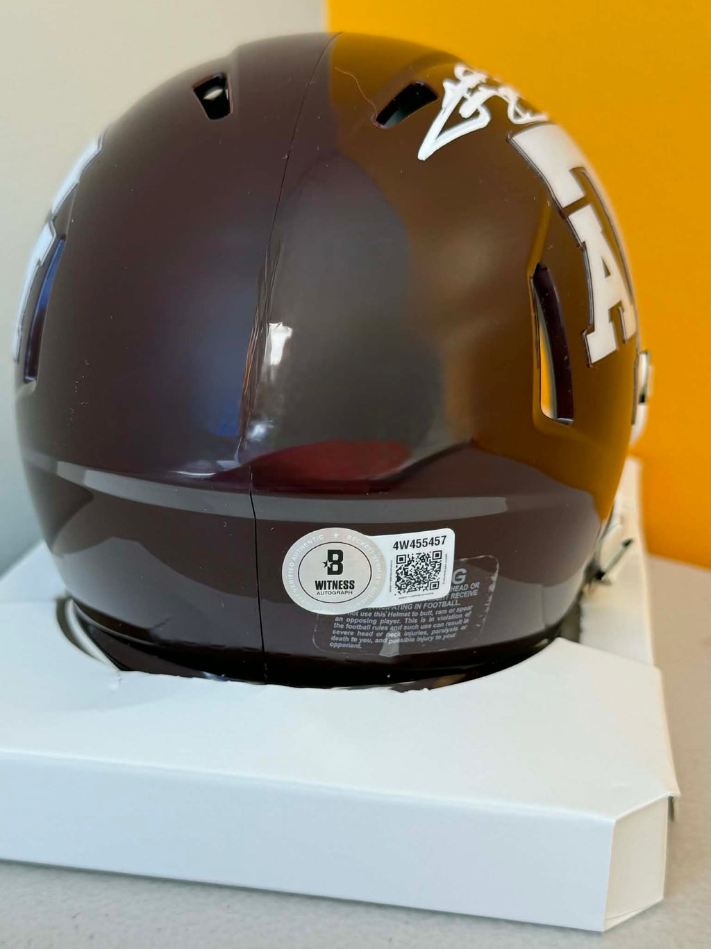 JOHNNY MANZIEL AUTOGRAPHED MAROON TEXAS A&M SPEED MINI HELMET JSA