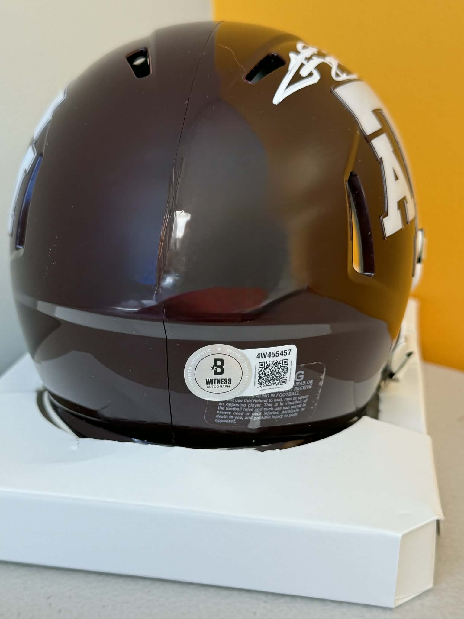 JOHNNY MANZIEL AUTOGRAPHED MAROON TEXAS A&M SPEED MINI HELMET JSA