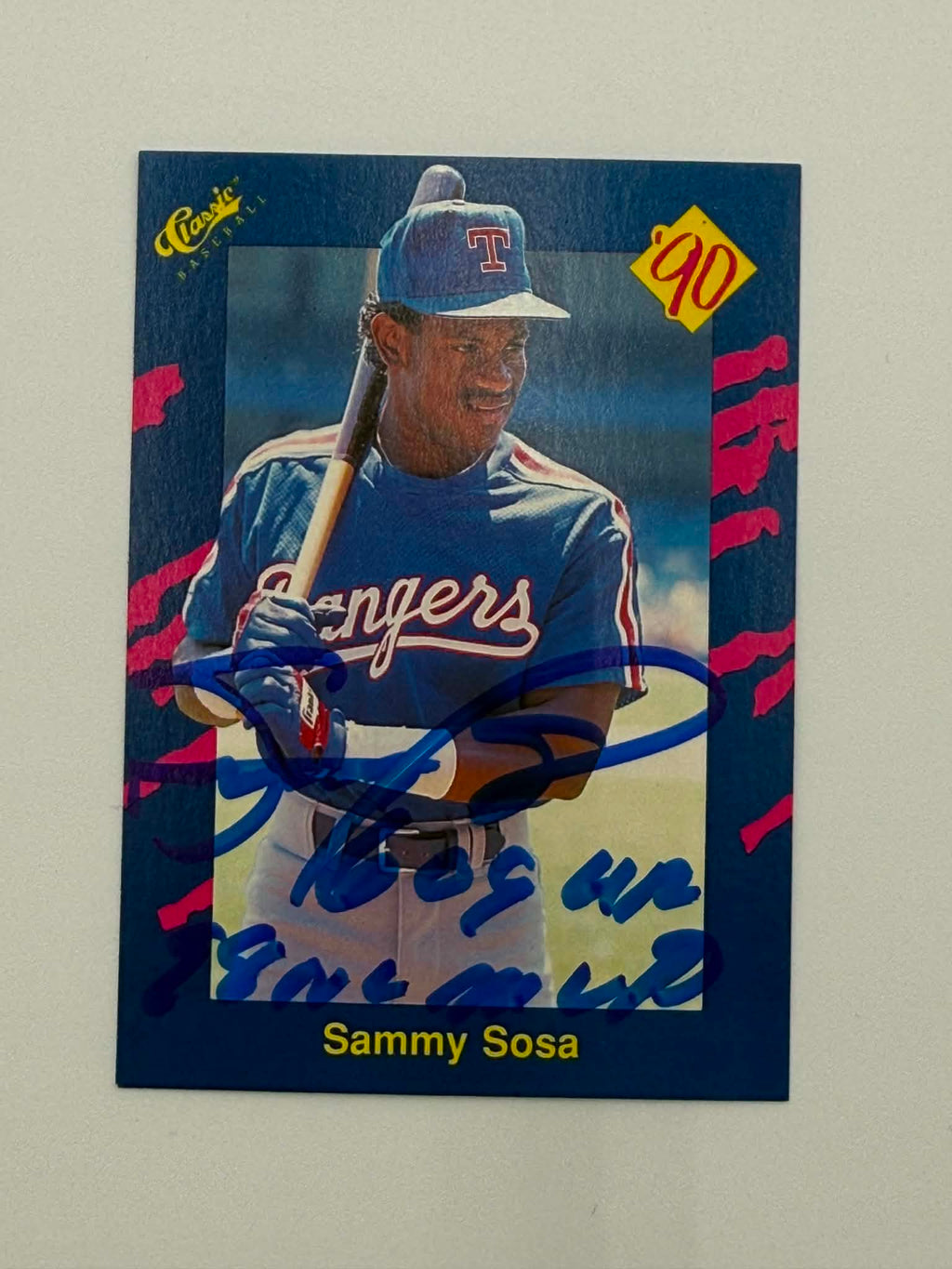 Sammy Sosa Topps 140 White Sox Signed/Autographed Card Dual Inscribed