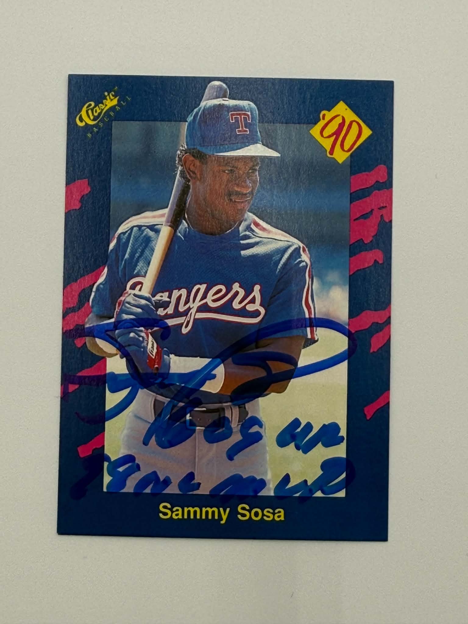 Sammy Sosa Topps 140 White Sox Signed/Autographed Card Dual Inscribed
