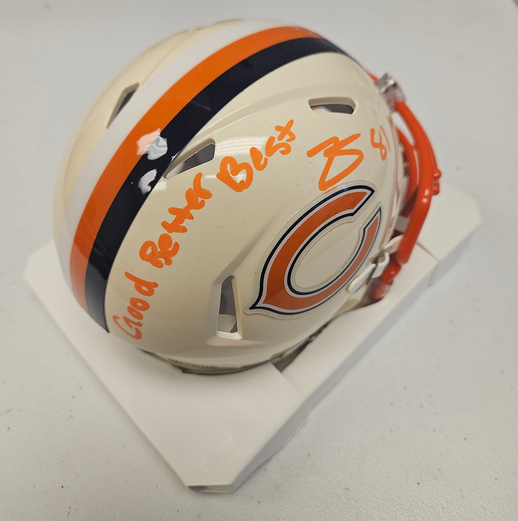 Chicago Bears Zavion Thomas Signed Retro Mini Helmet JSA "GOOD BETTER BEST"