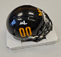 Mike Sainristil Auto Signed Commanders Alt Black Mini Helmet Beckett Witness