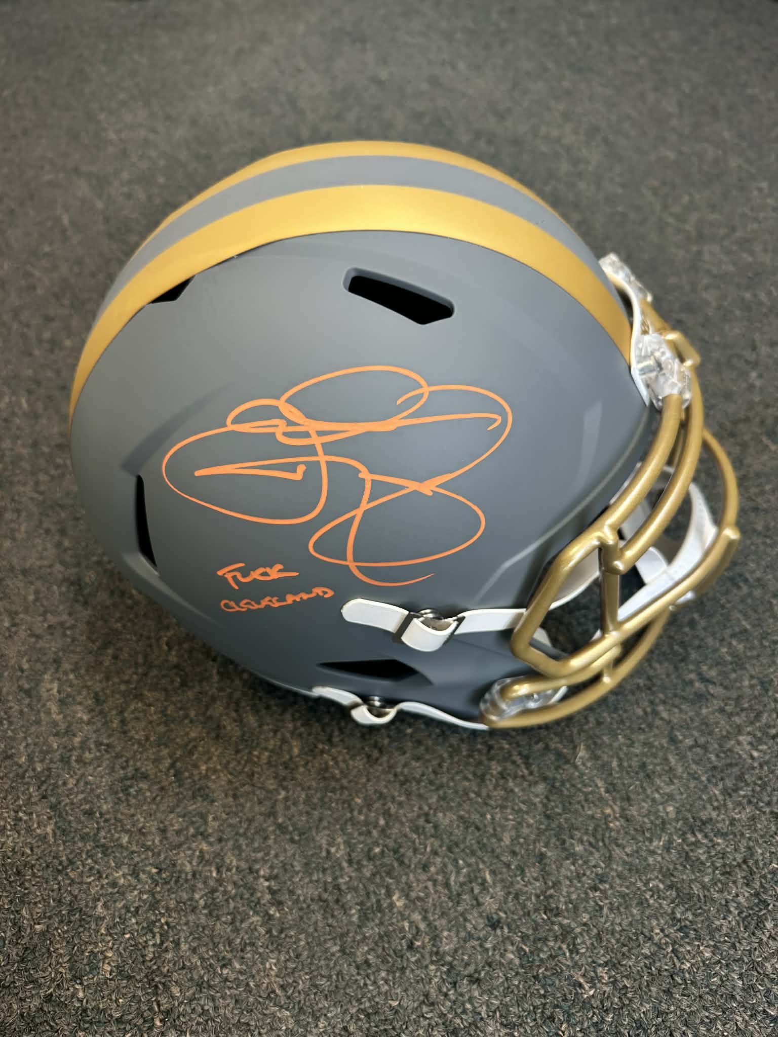 Johnny Manziel Signed Slate Full Size Rep Helmet Cleveland Browns Inscribed BAS