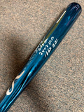 Sammy Sosa Chrome Navy Bat Signed/Autographed Stat Inscriptions JSA WITNESS