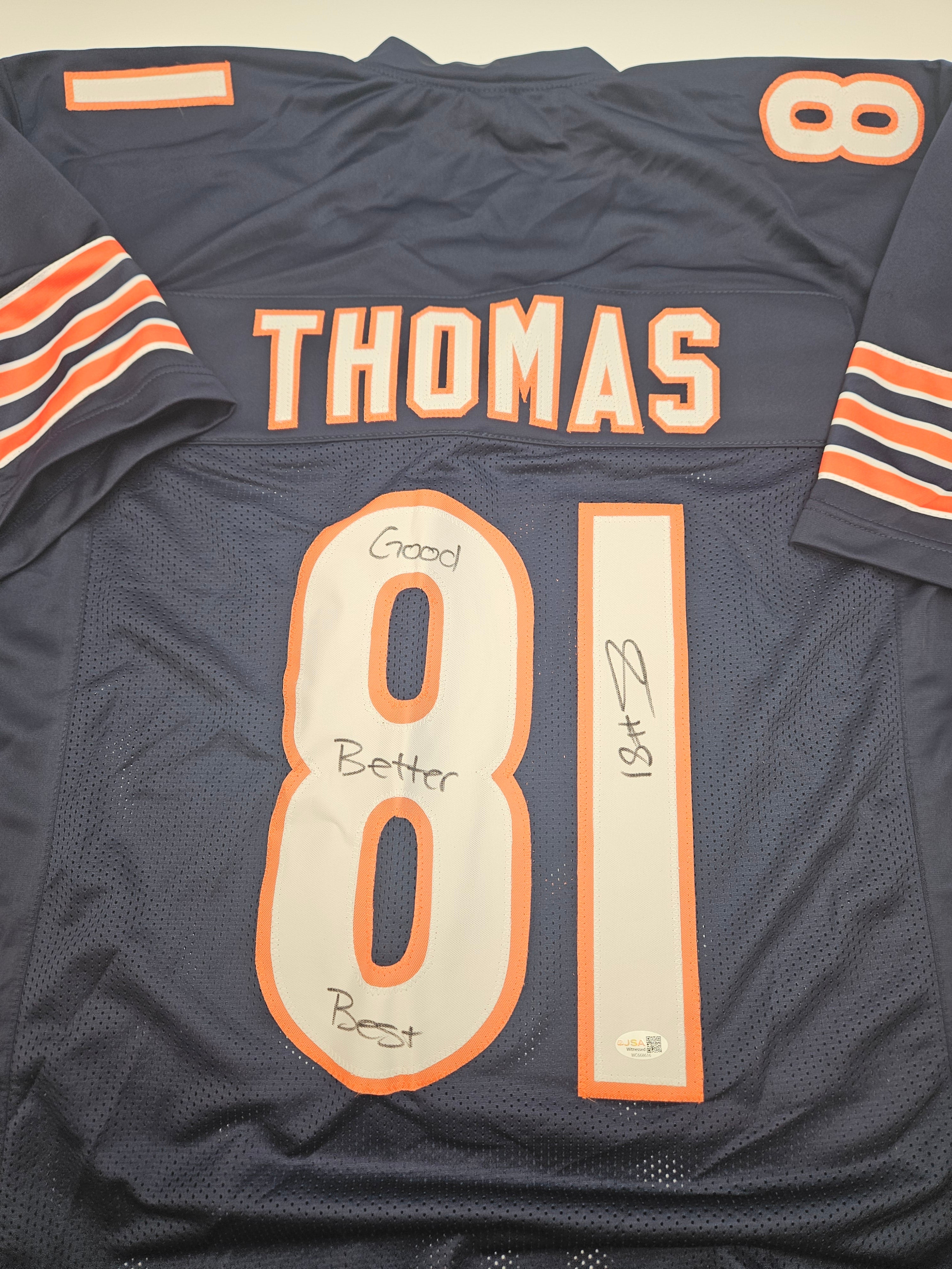 Zavion Thomas signed/autographed CHICAGO BEARS Jersey w/JSA NAVY GOOD BETTER BES