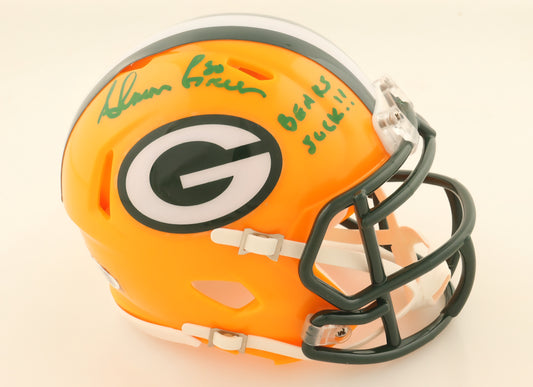 Ahman Green Signed Green Bay Packers Speed Mini Helmet Bears Suck JSA WITNESS