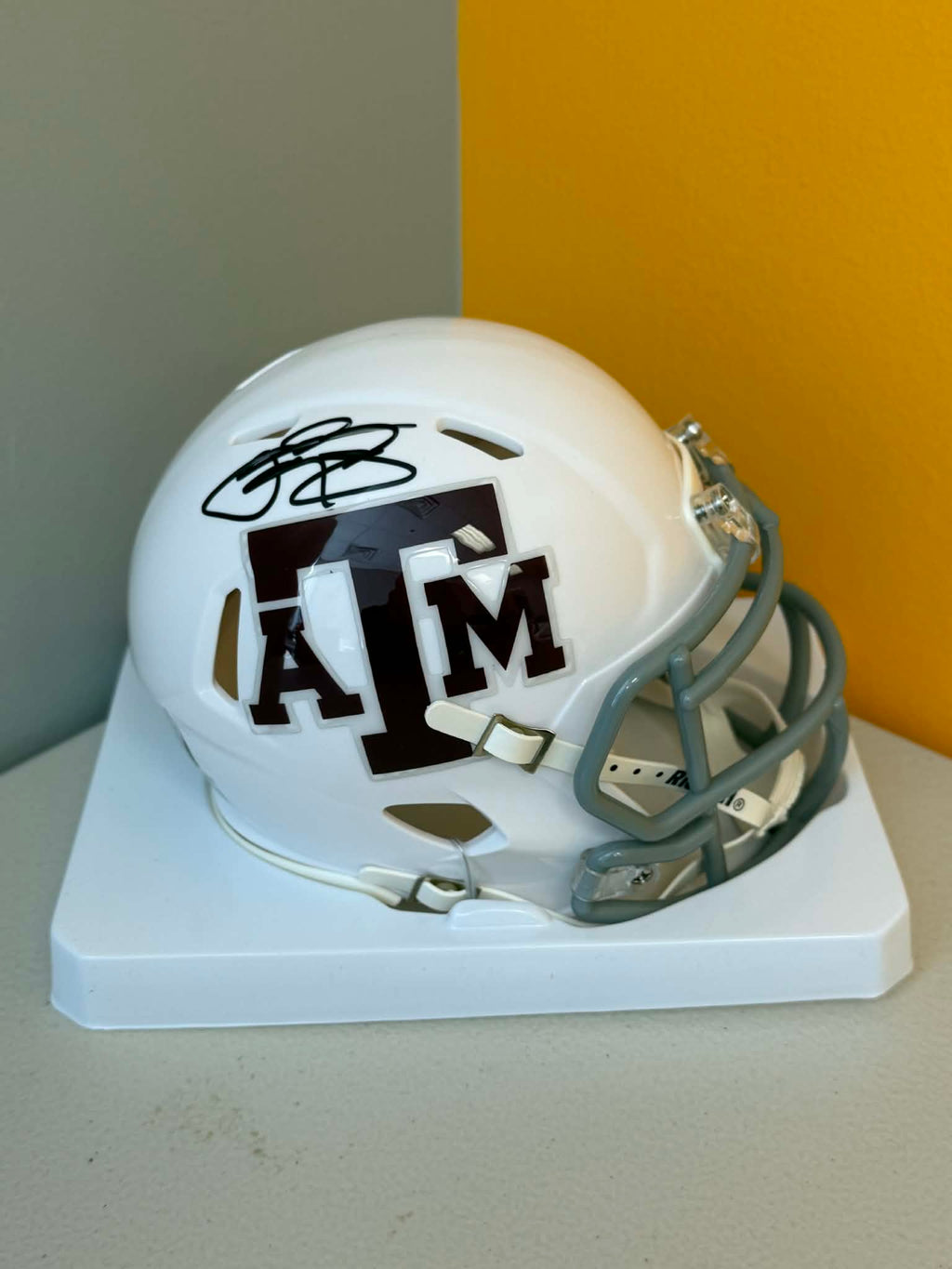 JOHNNY MANZIEL AUTOGRAPHED WHITE TEXAS A&M SPEED MINI HELMET JSA