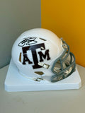 JOHNNY MANZIEL AUTOGRAPHED WHITE TEXAS A&M SPEED MINI HELMET JSA