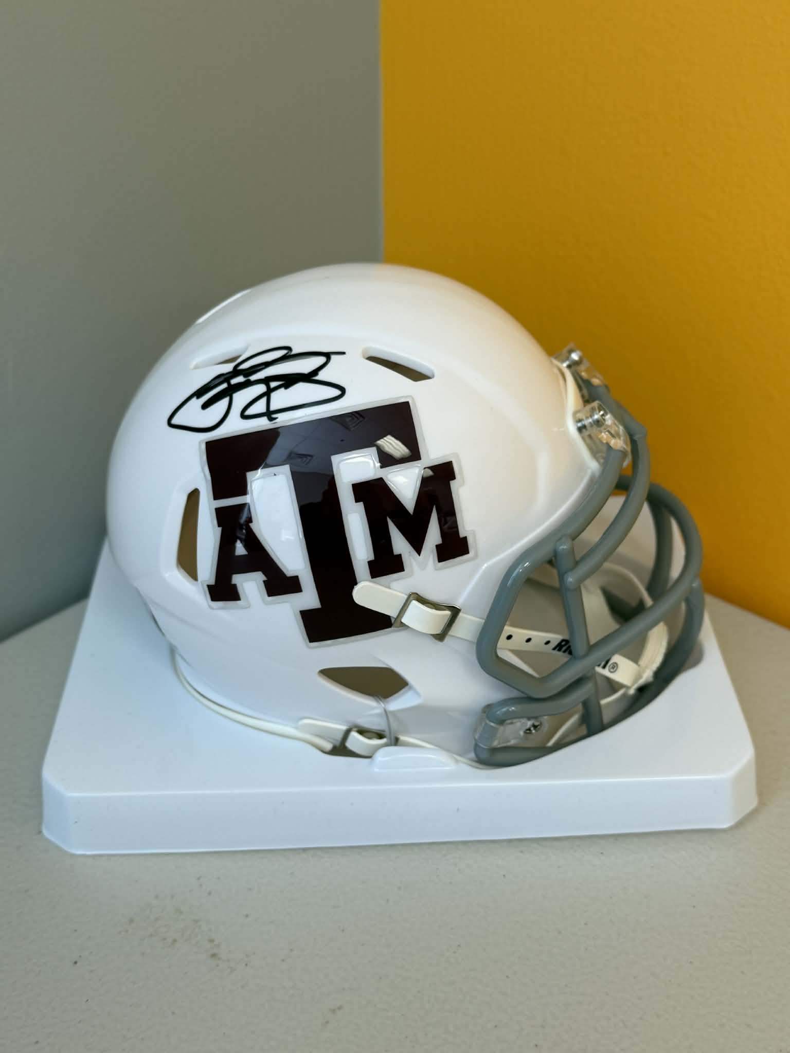 JOHNNY MANZIEL AUTOGRAPHED WHITE TEXAS A&M SPEED MINI HELMET JSA
