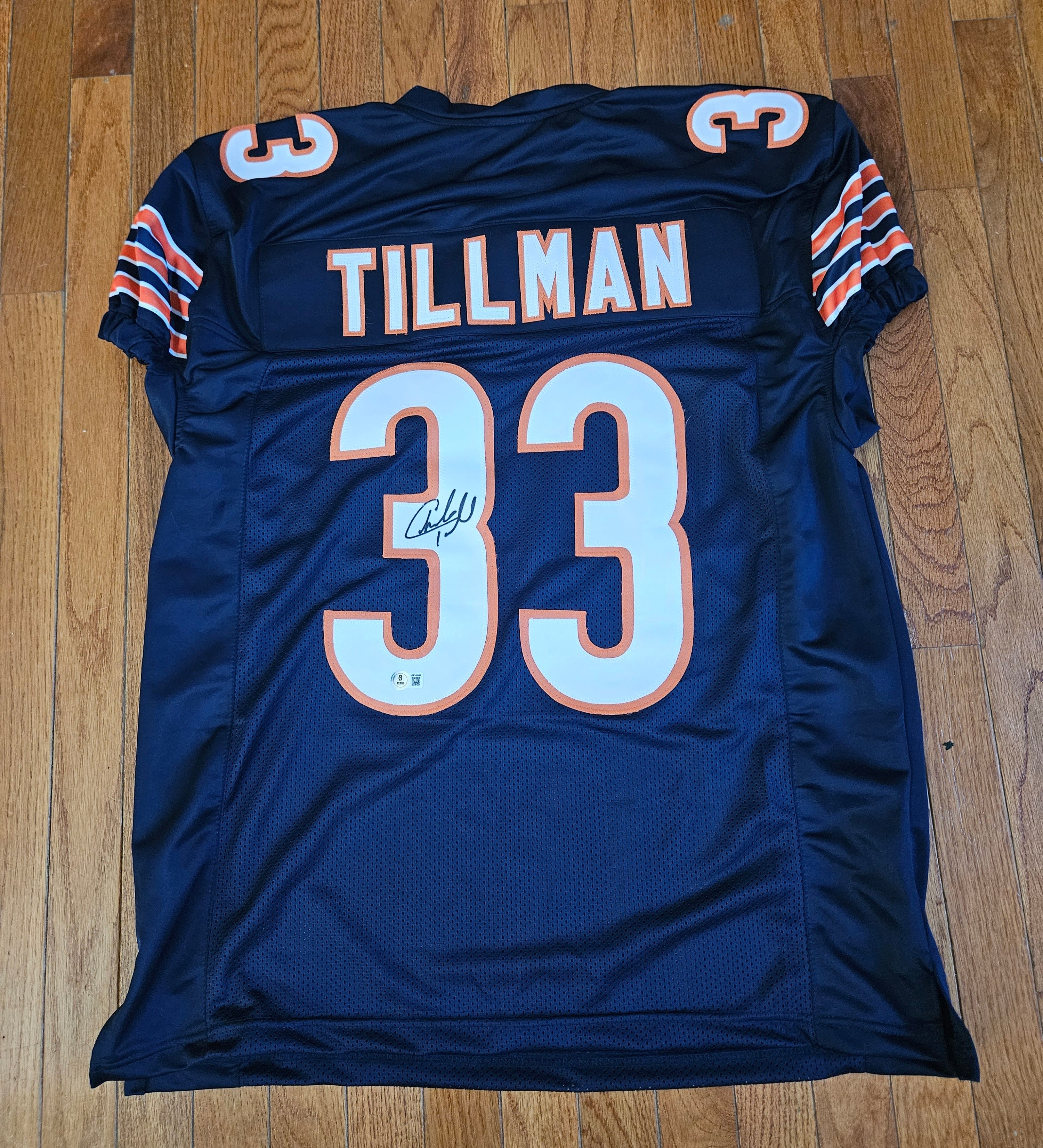 Auto/Autographed  Chicago Bears Charles Tillman Navy Game Cut Jersey Beckett COA