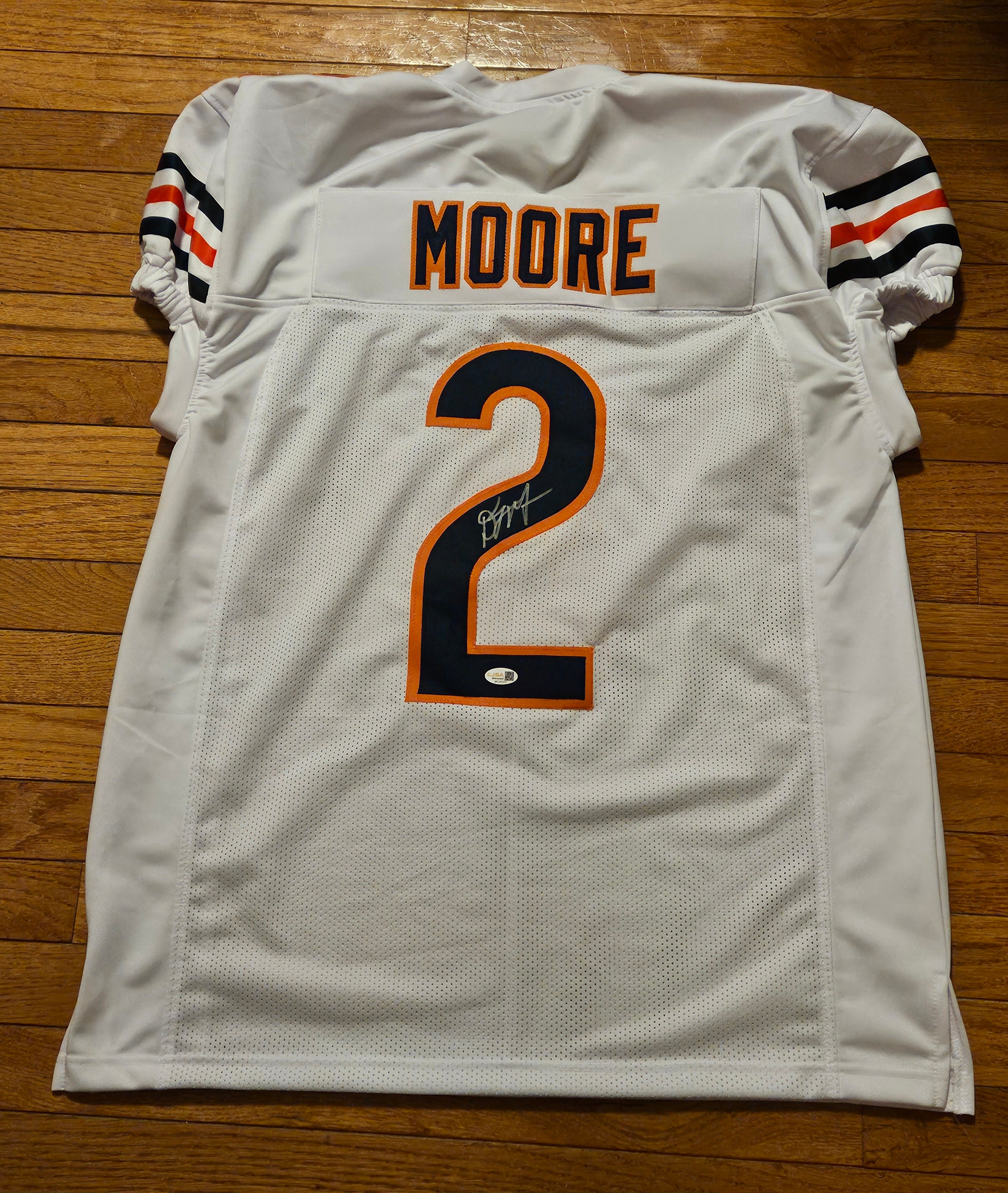 Chicago Bears DJ Moore Signed/Autographed White Custom Jersey JSA COA  GAME CUT