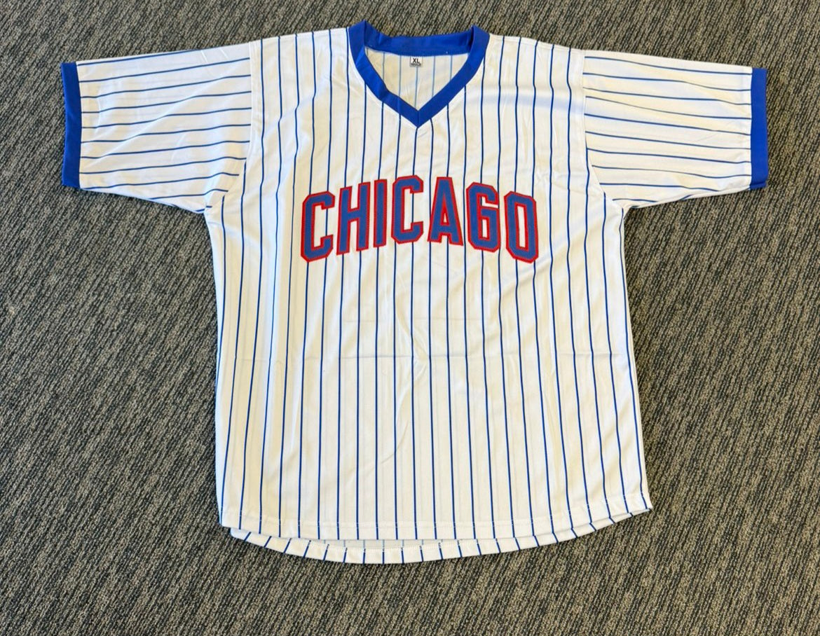 SAMMY SOSA SIGNED AUTO CHICAGO PINSTRIPE CUSTOM JERSEY BECKETT BAS AUTOGRAPHED