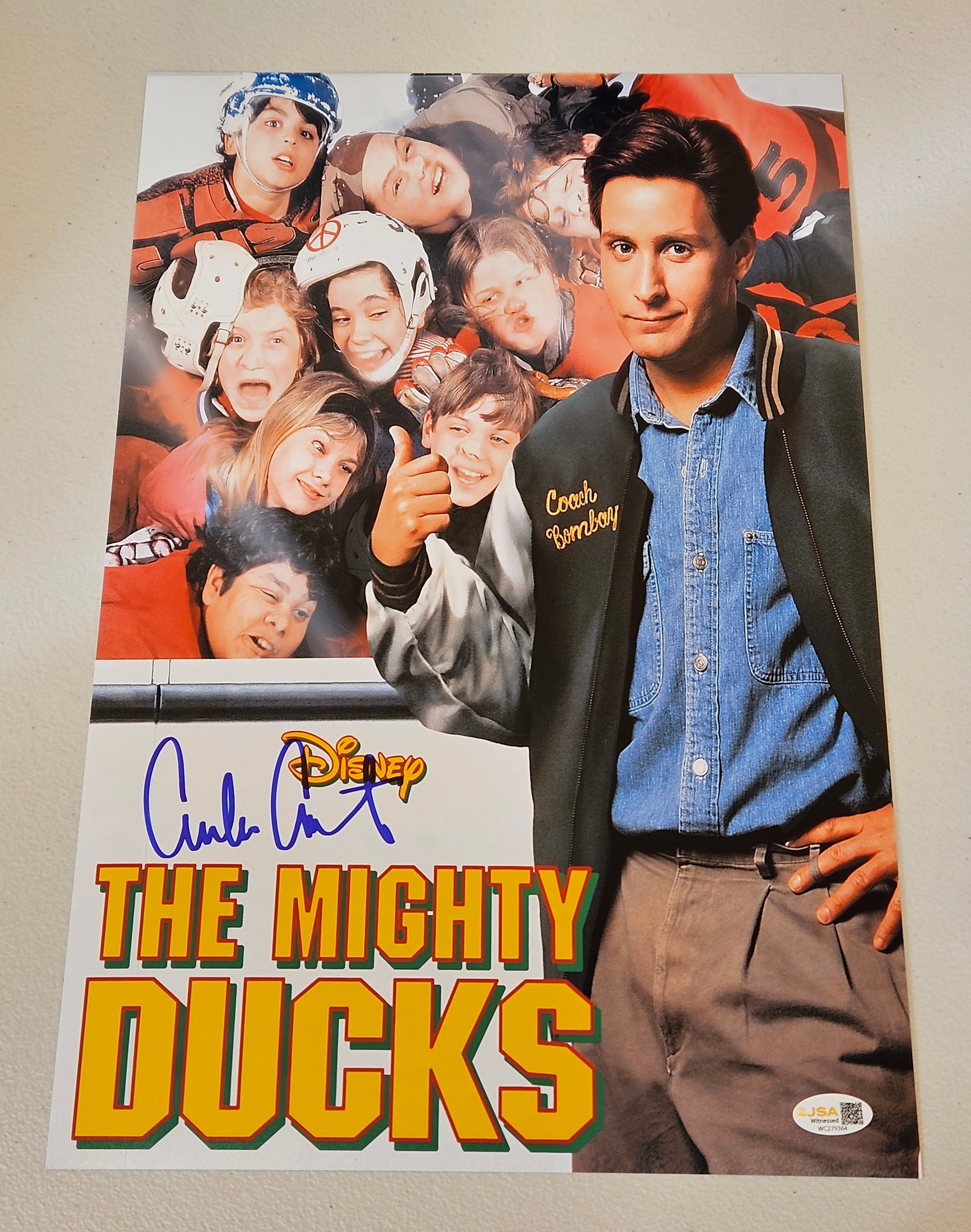 Signed/Autographed Emilo Esteves Mighty Ducks 11x17 Movie Poster - JSA WITNESS