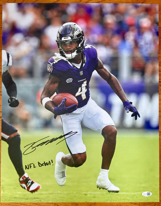 Zay Flowers 16x20 Signed/Autographed JSA COA NFL DEBUT