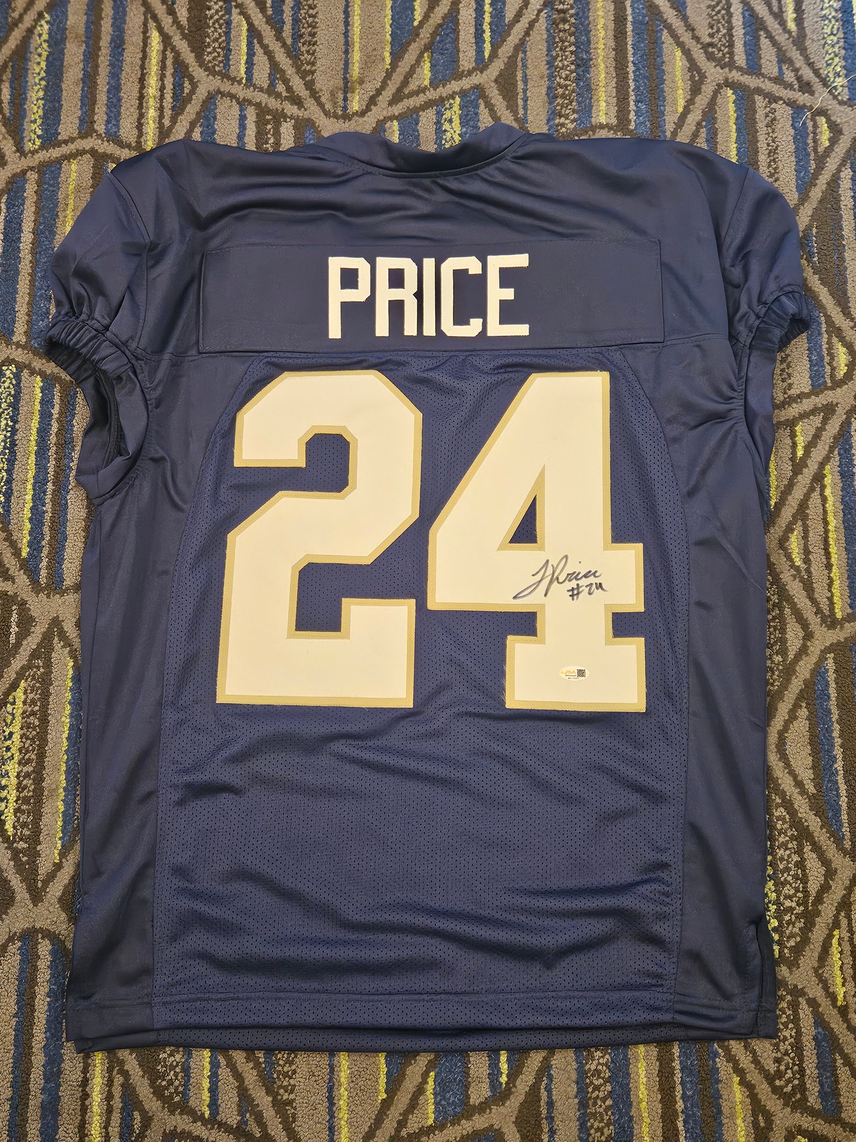 Jadarian Price Signed/Autographed Navy Game Cut Jersey