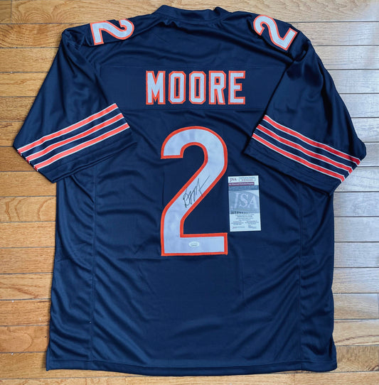 Auto/Autographed D.J Moore Chicago Bears Signed/Autographed Navy Custom Jersey JSA