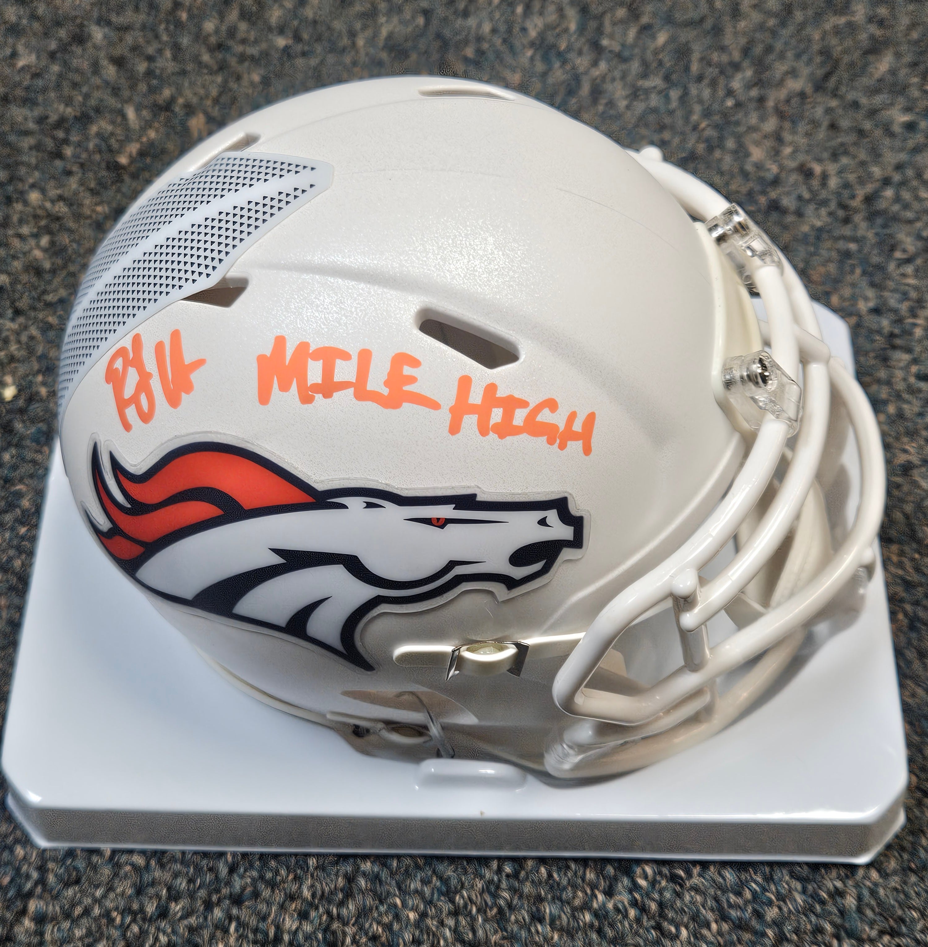 RJ HARVEY SIGNED/AUTOGRAPHED DENVER BRONCOS SPEED ALT MINI INSC JSA WITNESS COA