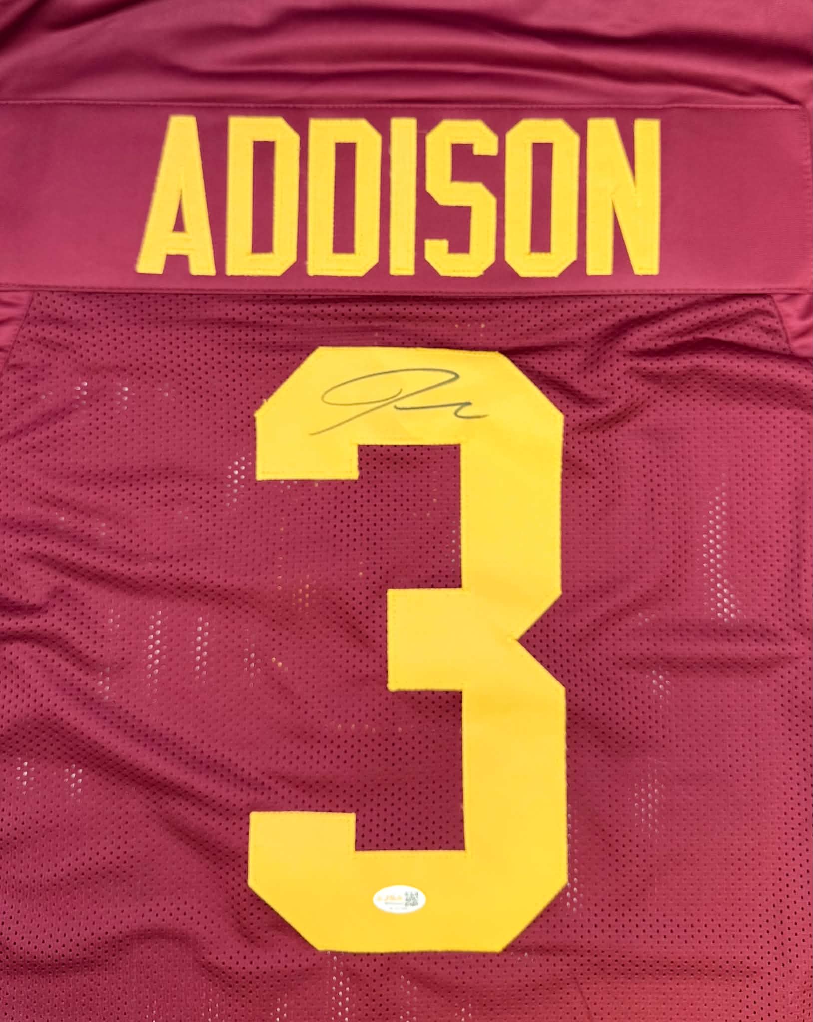 Jordan Addison Authentic Signed USC Pro Game Cut Style Jersey JSA Witnessed