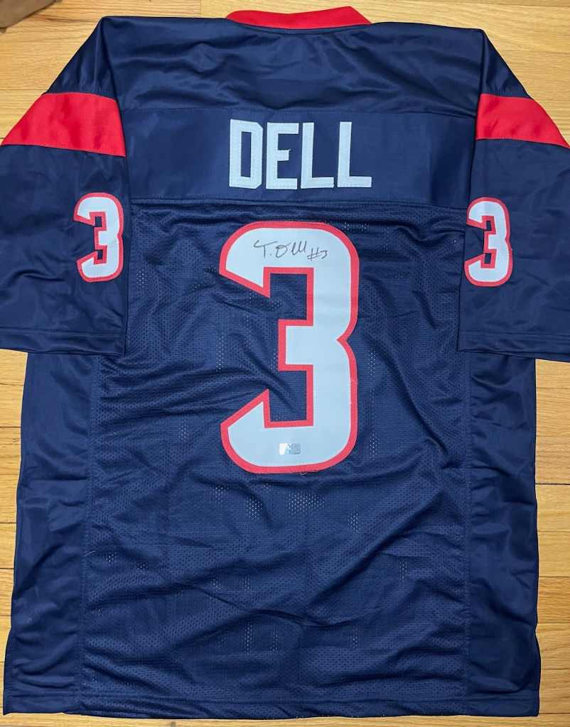 Tank Dell Texans Navy Custom Jersey JSA COA