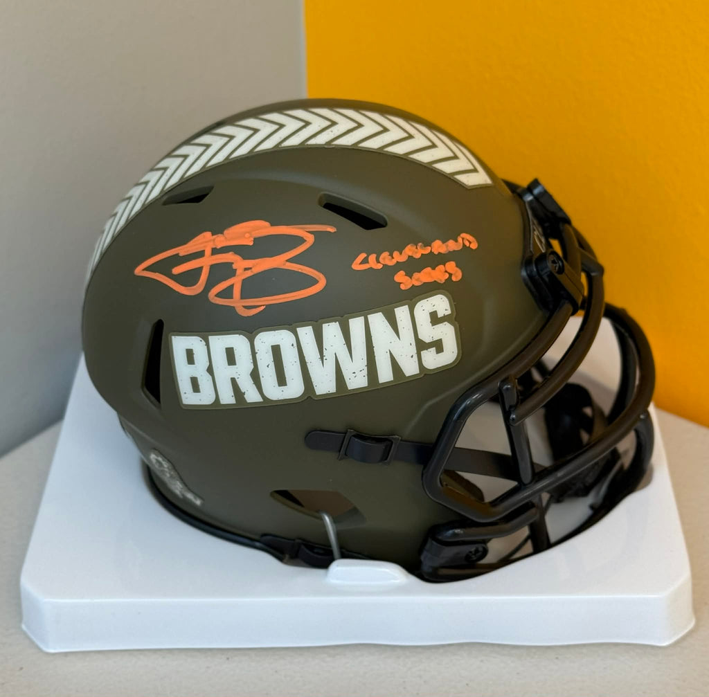 Johnny Manziel Signed Browns STS Mini Helmet w/ Cleveland Sucks Beckett W BAS COA