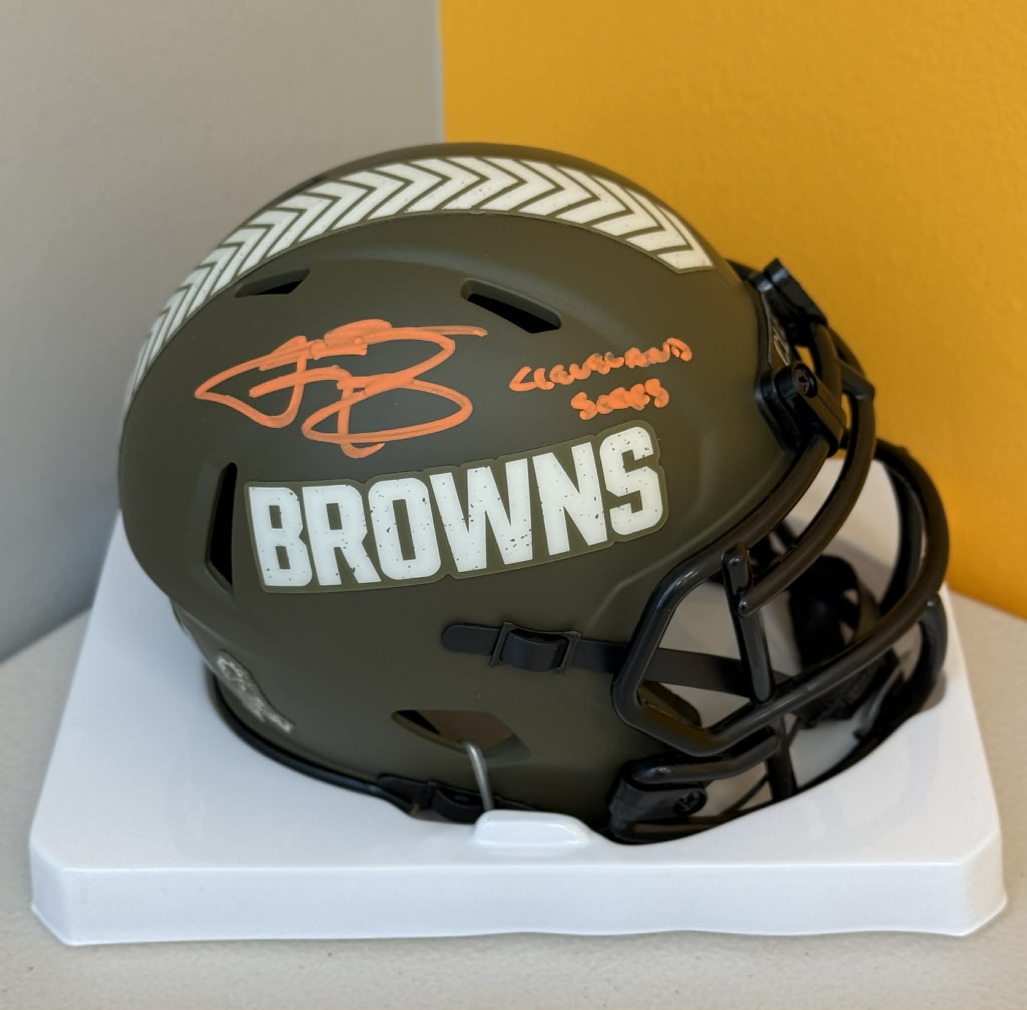 Johnny Manziel Signed Browns STS Mini Helmet w/ Cleveland Sucks Beckett W BAS COA