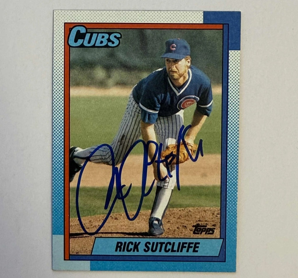 Autographed/Signed Rick Sutcliffe 90 Topps Cubs #640 MLB Baseball Card JSA 8545