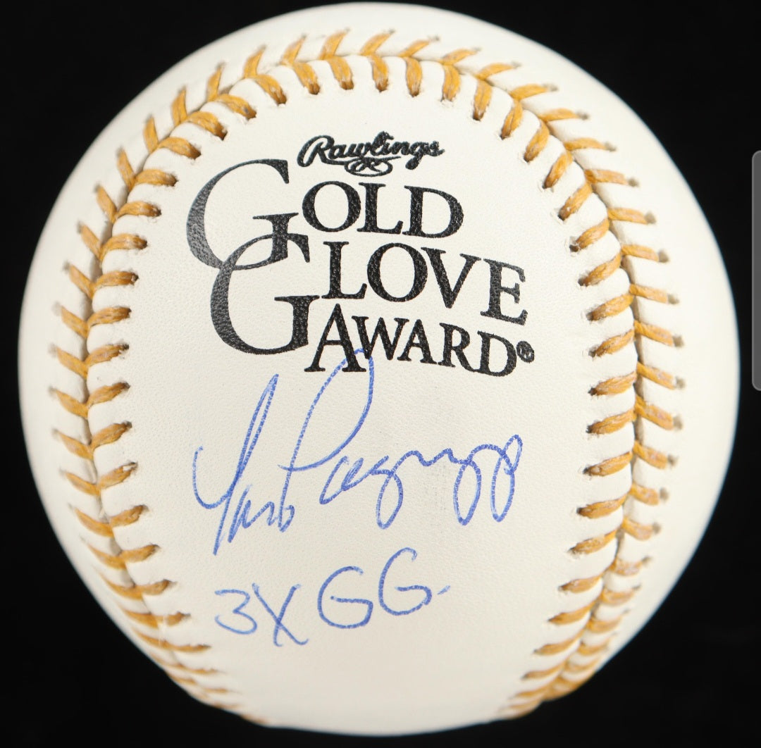 Tom Pagnozzi Signed Gold Glove Baseball 3x GG JSA COA