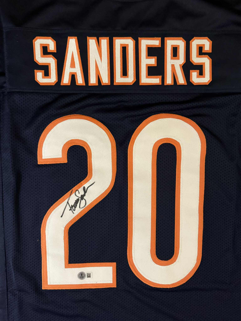 Thomas Sanders Signed Chicago Custom Blue Football Jersey Beckett