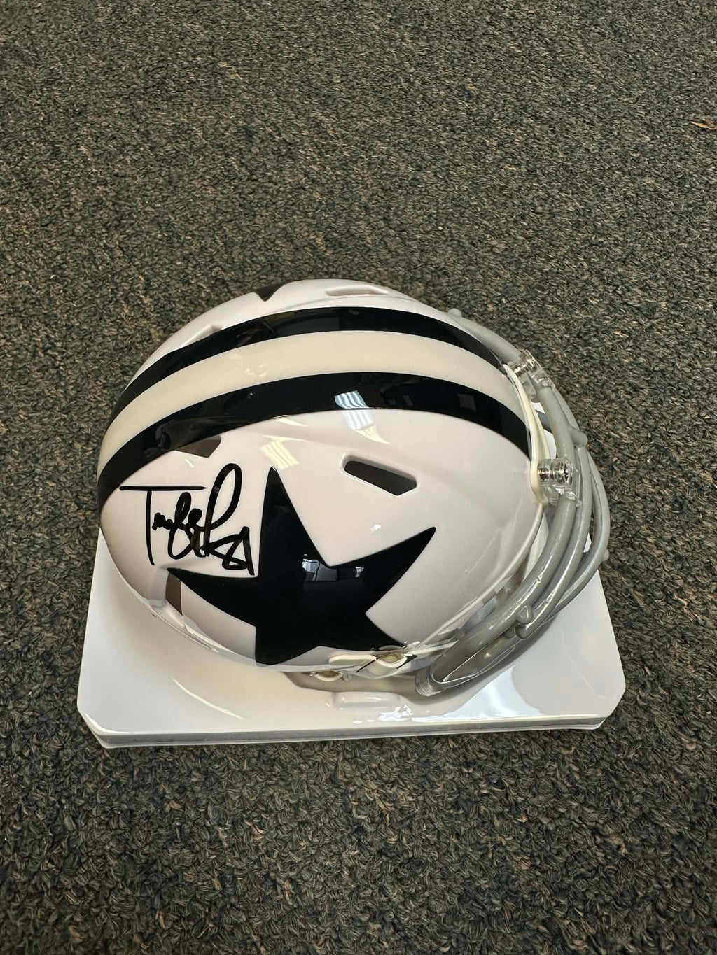 Terrell Owens Signed Dallas Cowboys Throw Back Mini Helmet BAS COA