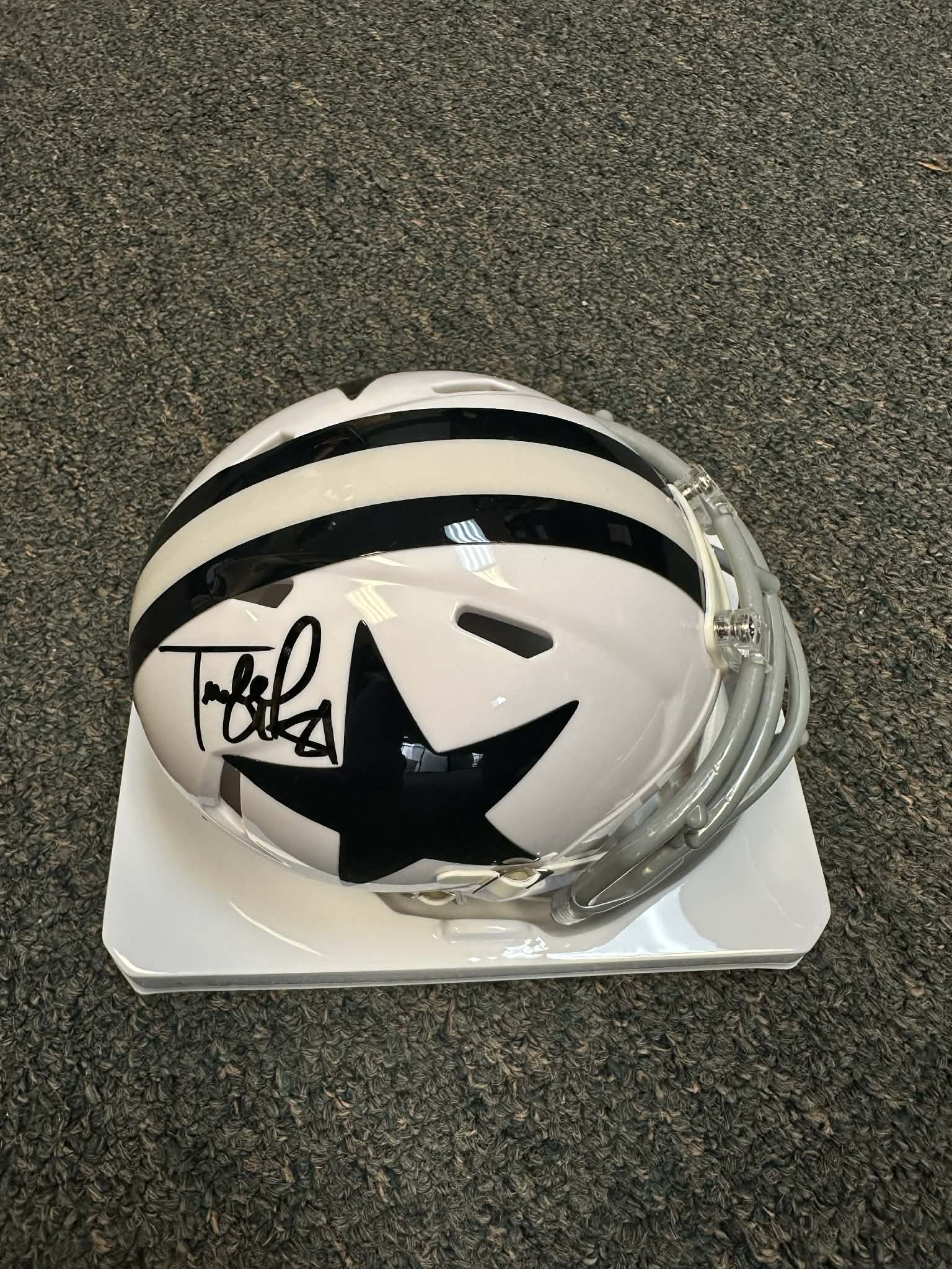 Terrell Owens Signed Dallas Cowboys Throw Back Mini Helmet BAS COA