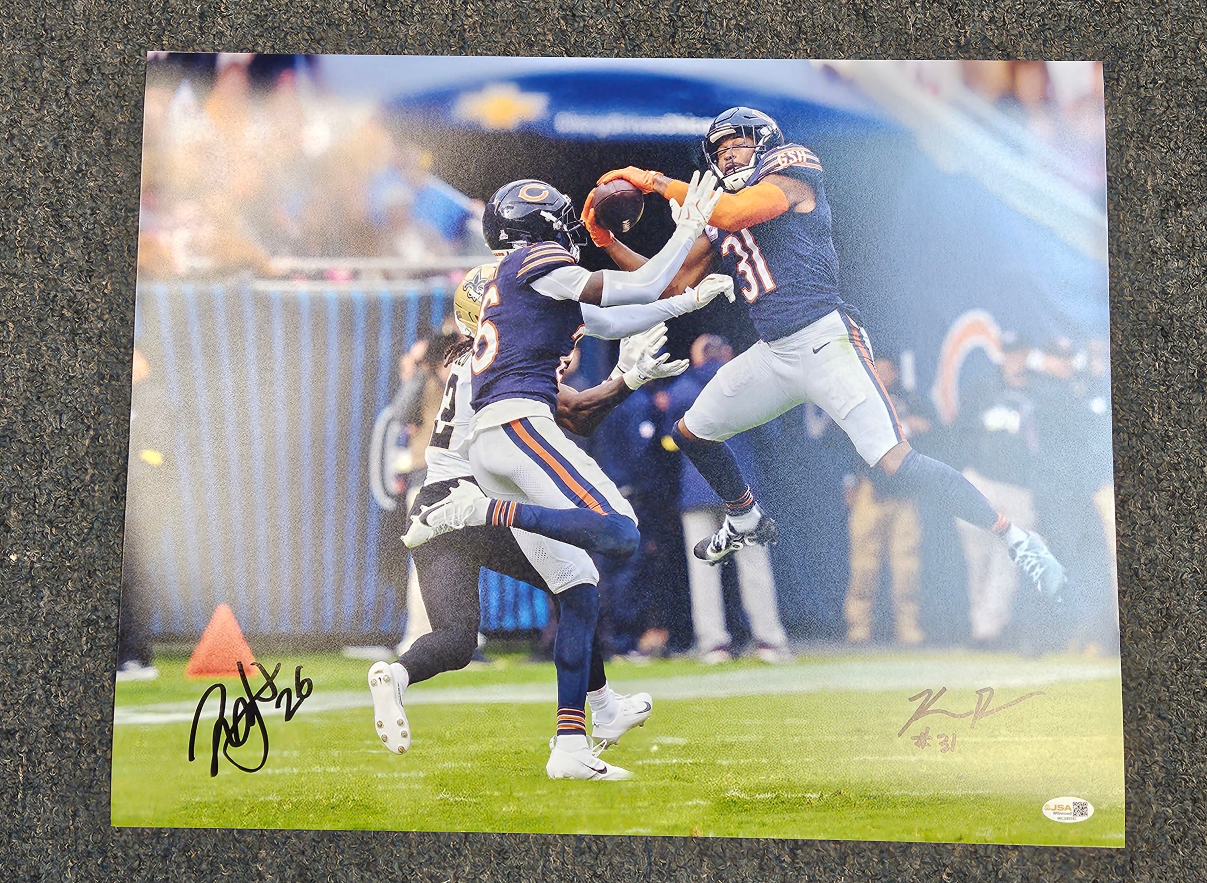 Nahshon Wright & Kevin Byard Dual signed autographed CHICAGO BEARS 16x20 w/ JSA!