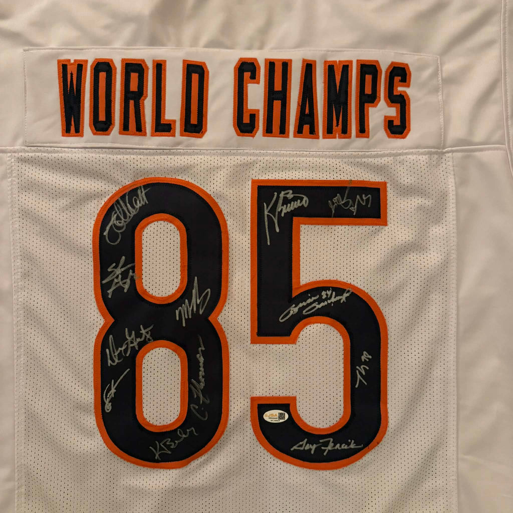 Chicago Bears 1985 (12 Autos) Custom White Jersey JSA COA
