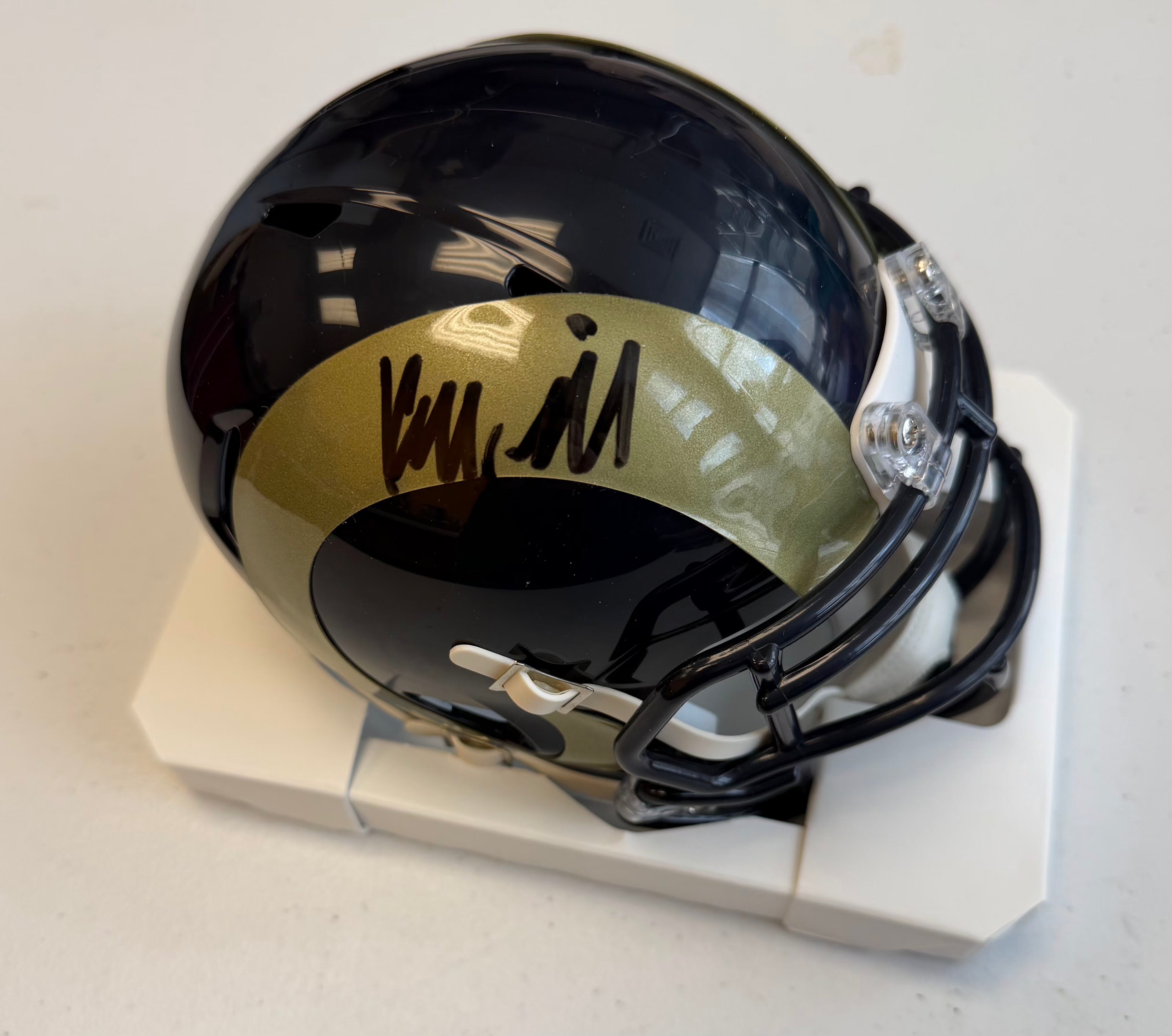 Kyren Williams Signed Los Angles Rams Throwback Mini Helmet GTSM WITNESS COA